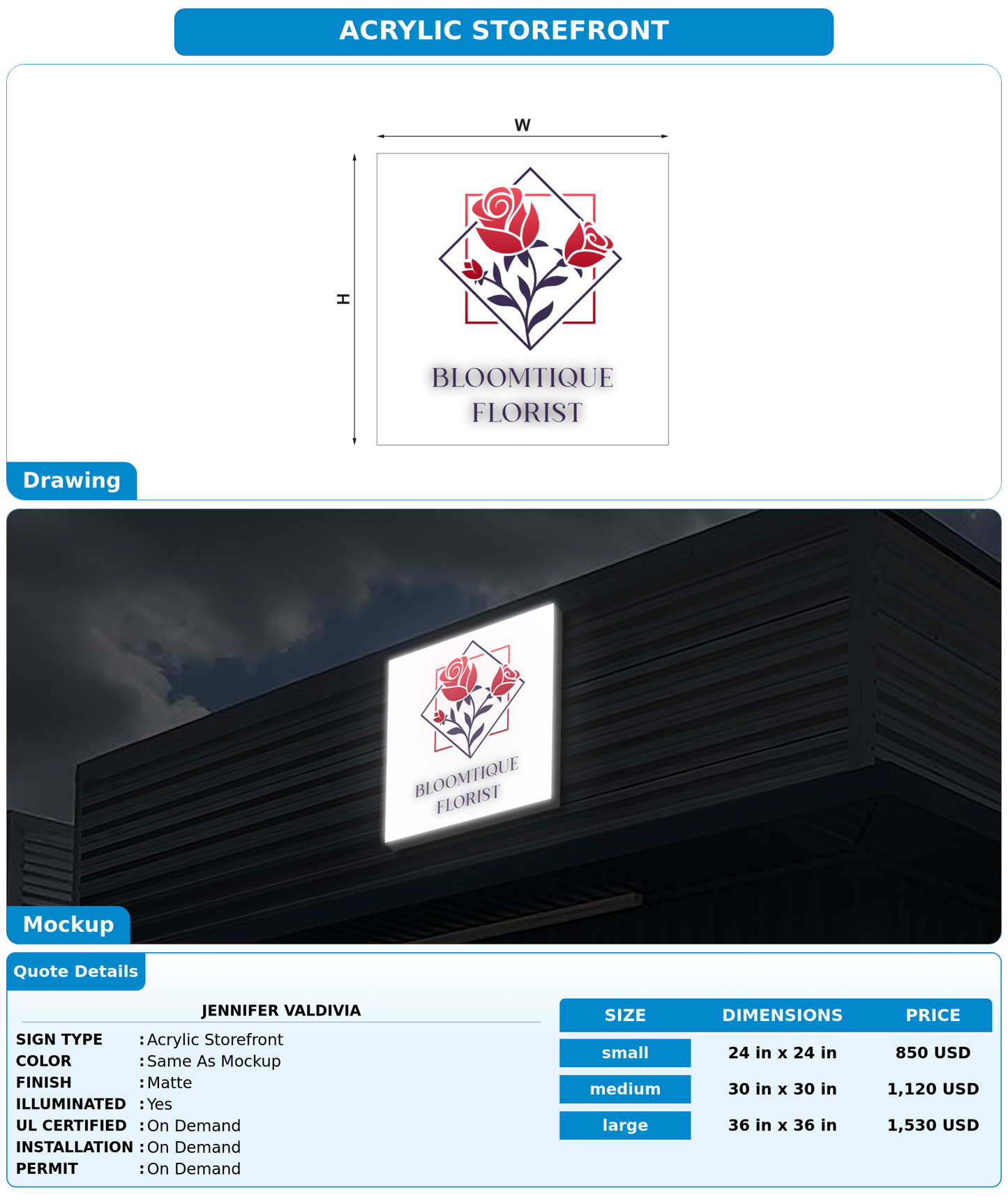 CUSTOM MOCKUP SIGN FOR Jennifer valdivia