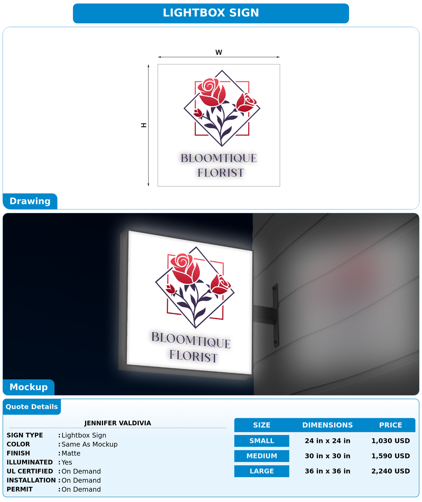 CUSTOM MOCKUP SIGN FOR Jennifer valdivia