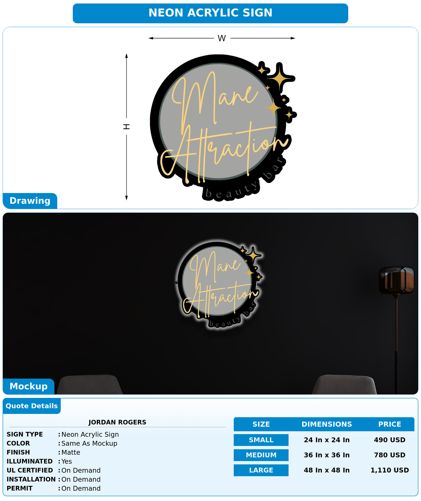 CUSTOM MOCKUP SIGN FOR Jordan Rogers