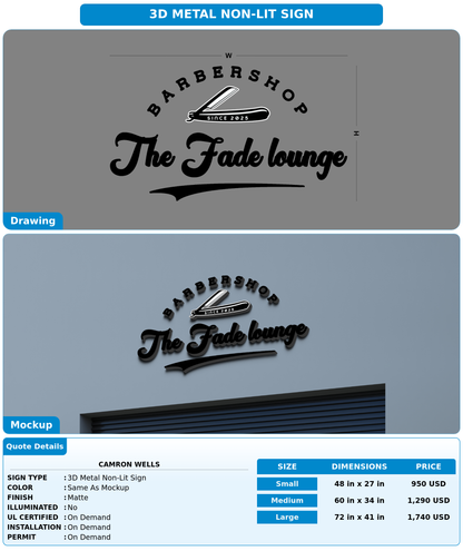 CUSTOM MOCKUP SIGN FOR Camron wells