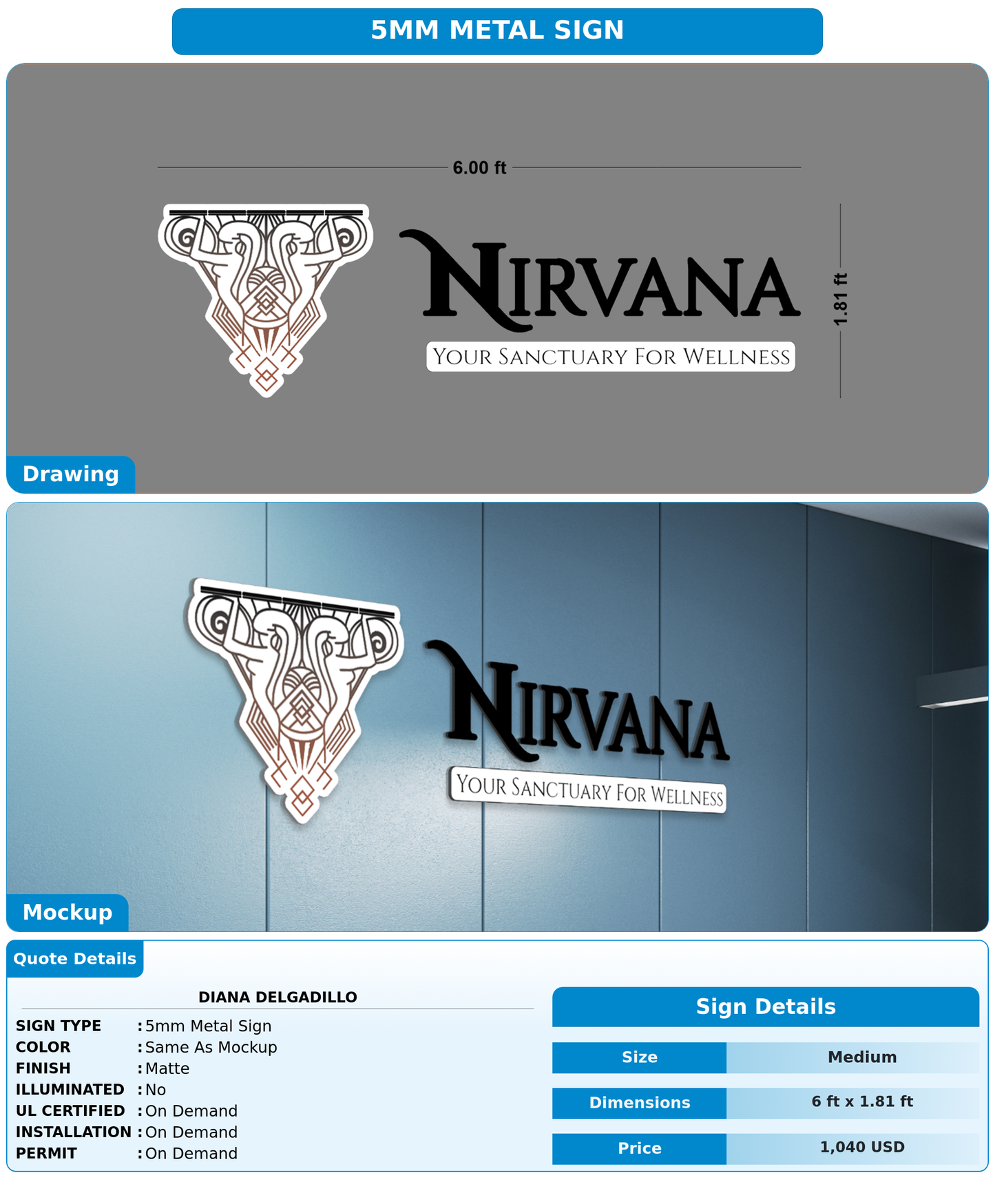 CUSTOM MOCKUP SIGN FOR Diana Delgadillo