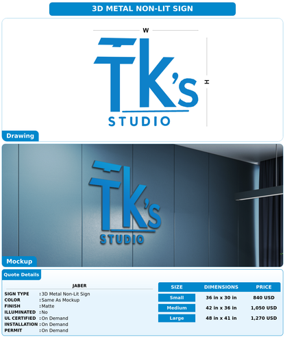 CUSTOM MOCKUP SIGN FOR Jaber