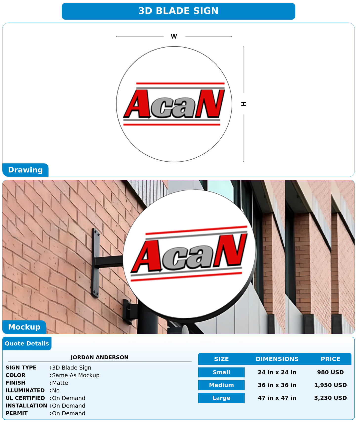 CUSTOM MOCKUP SIGN FOR Jordan Anderson