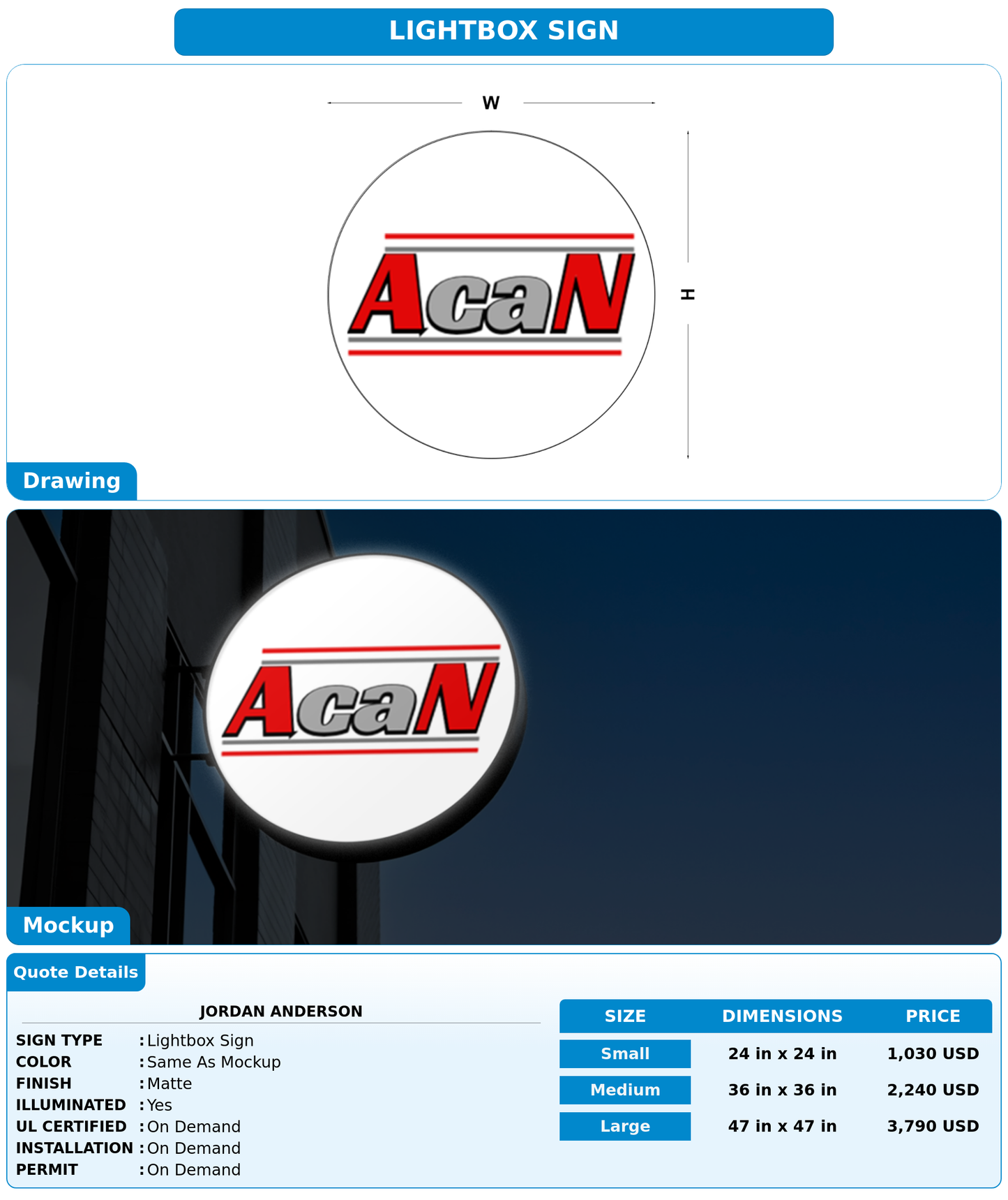 CUSTOM MOCKUP SIGN FOR Jordan Anderson