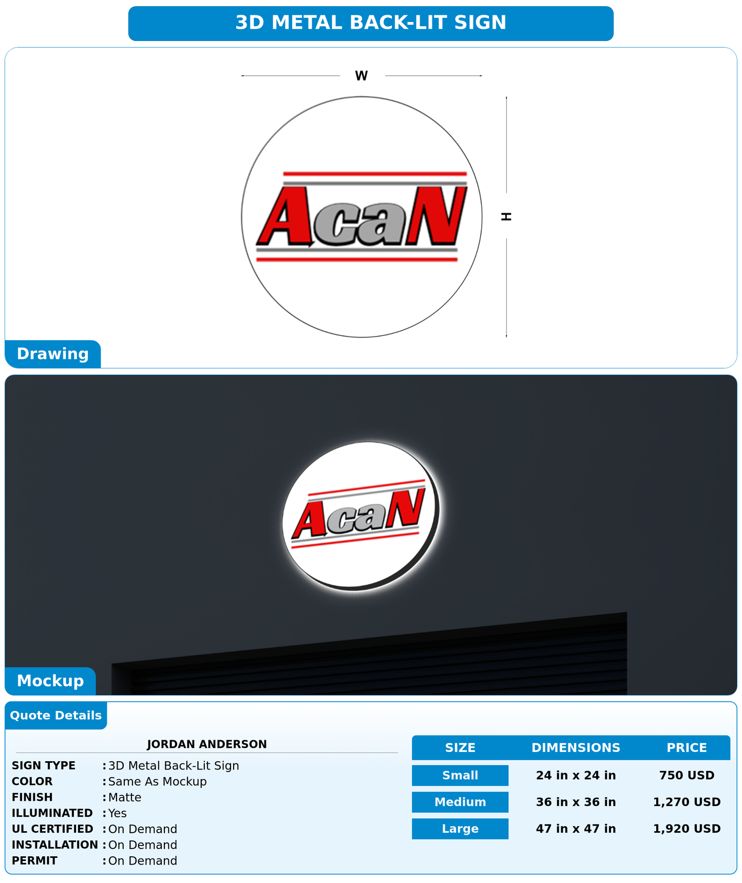 CUSTOM MOCKUP SIGN FOR Jordan Anderson