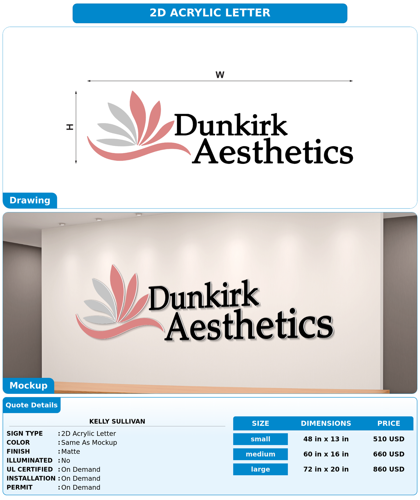 CUSTOM MOCKUP SIGN FOR Kelly Sullivan