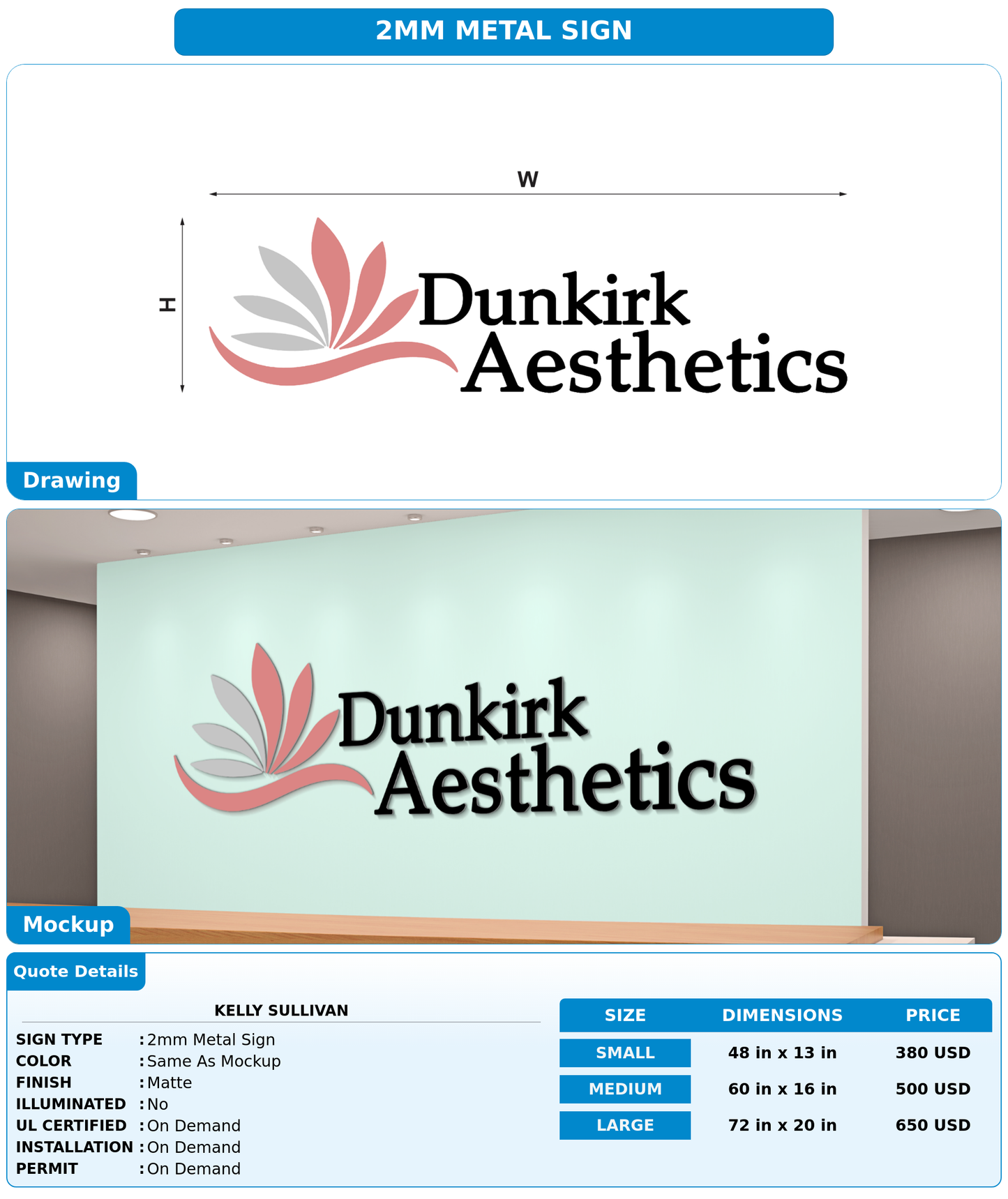 CUSTOM MOCKUP SIGN FOR Kelly Sullivan