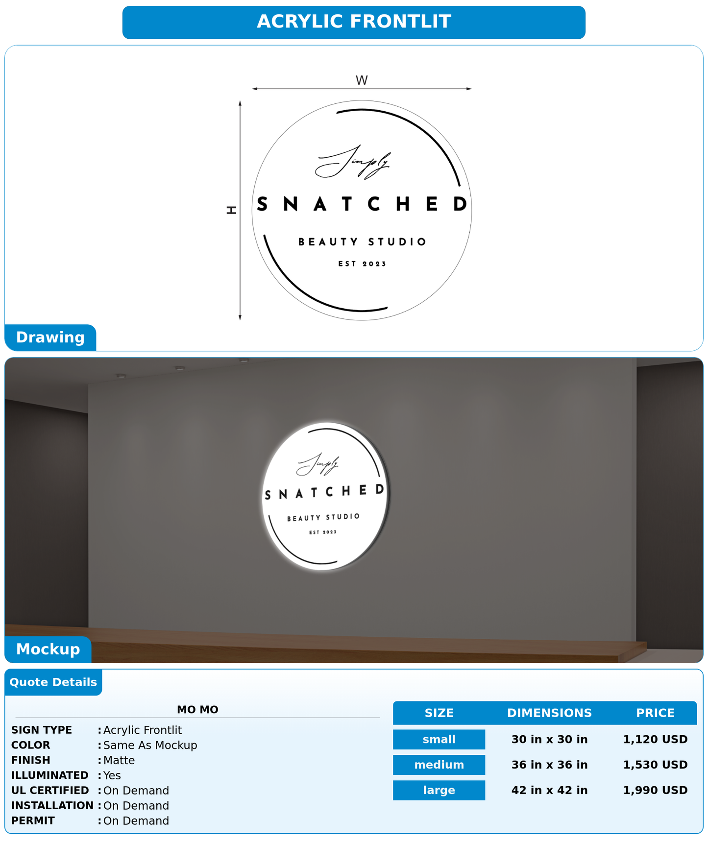 CUSTOM MOCKUP SIGN FOR Mo mo