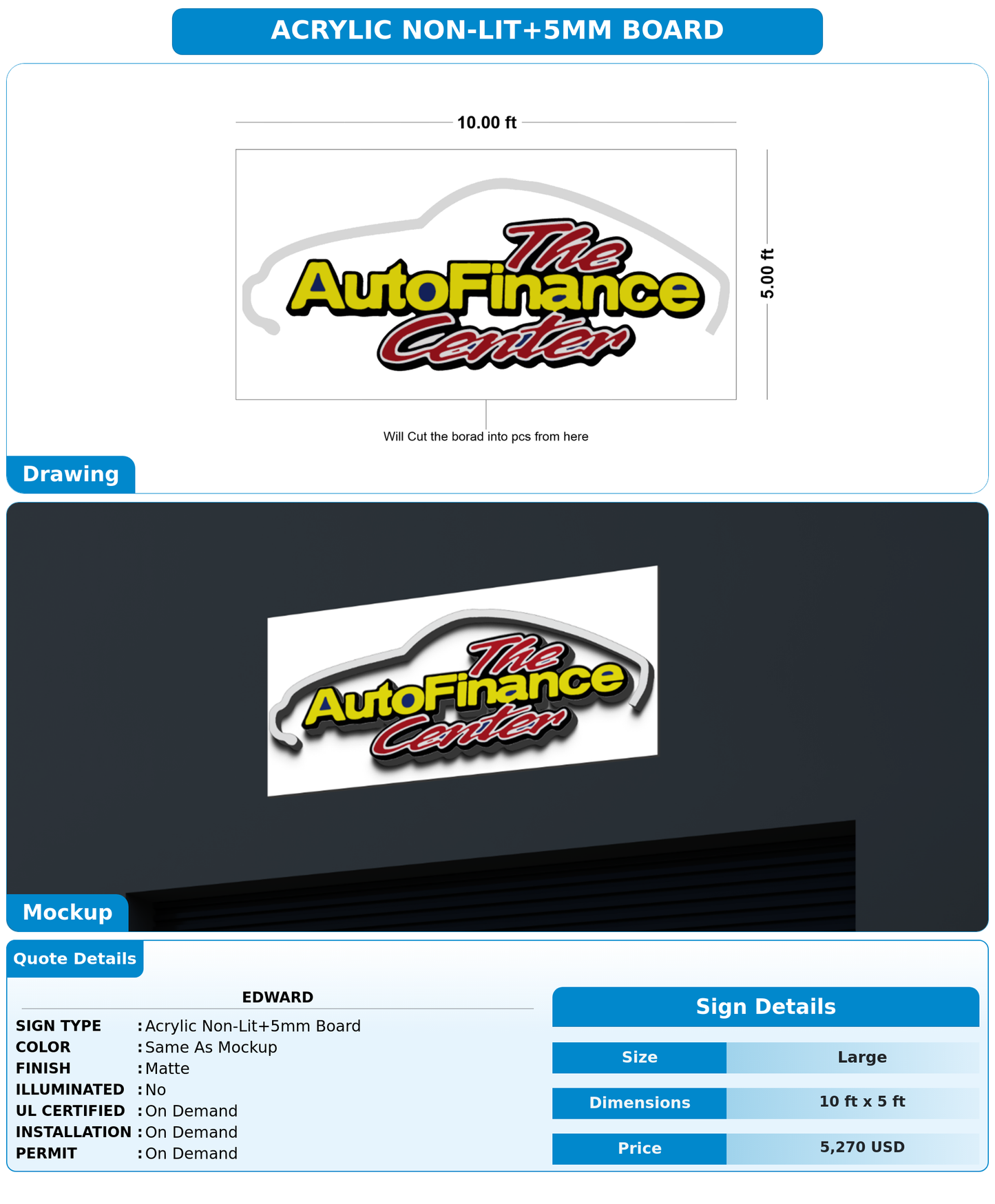 CUSTOM MOCKUP SIGN FOR Edward