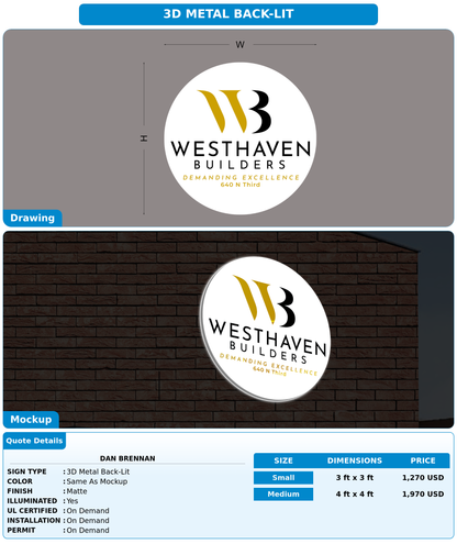 CUSTOM MOCKUP SIGN FOR Dan Brennan