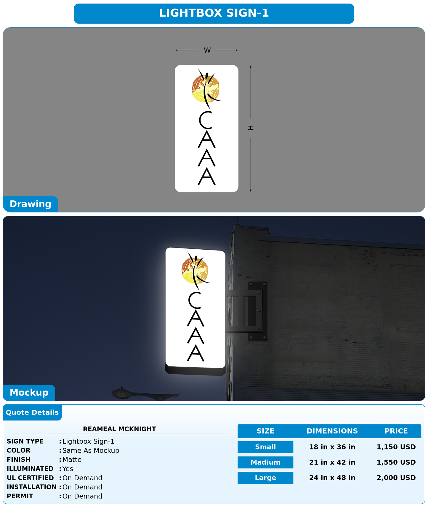 CUSTOM MOCKUP SIGN FOR Reameal McKnight