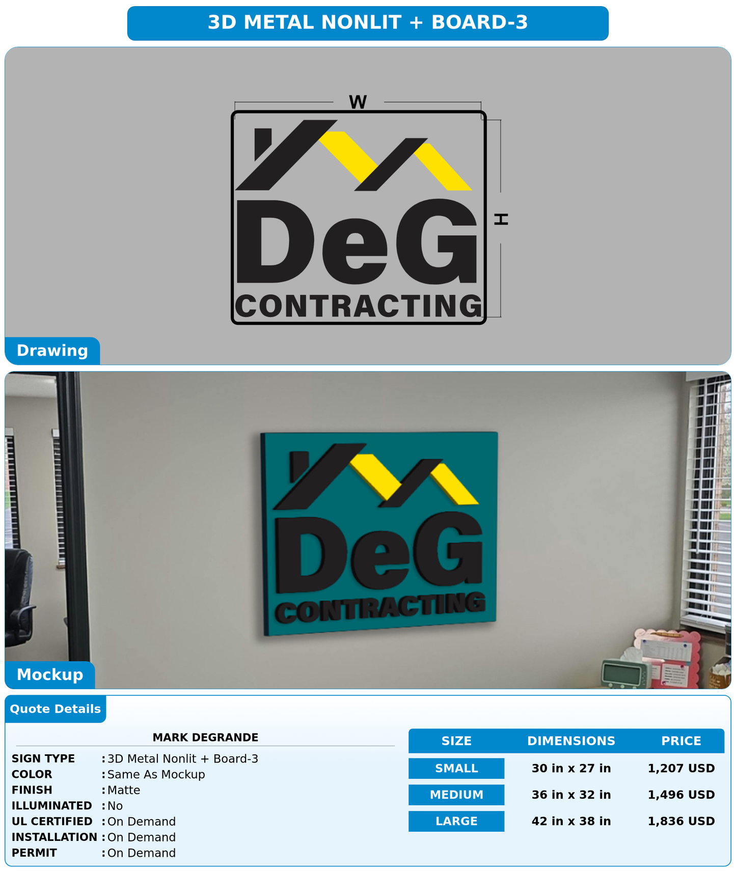 CUSTOM MOCKUP SIGN FOR Mark DeGrande
