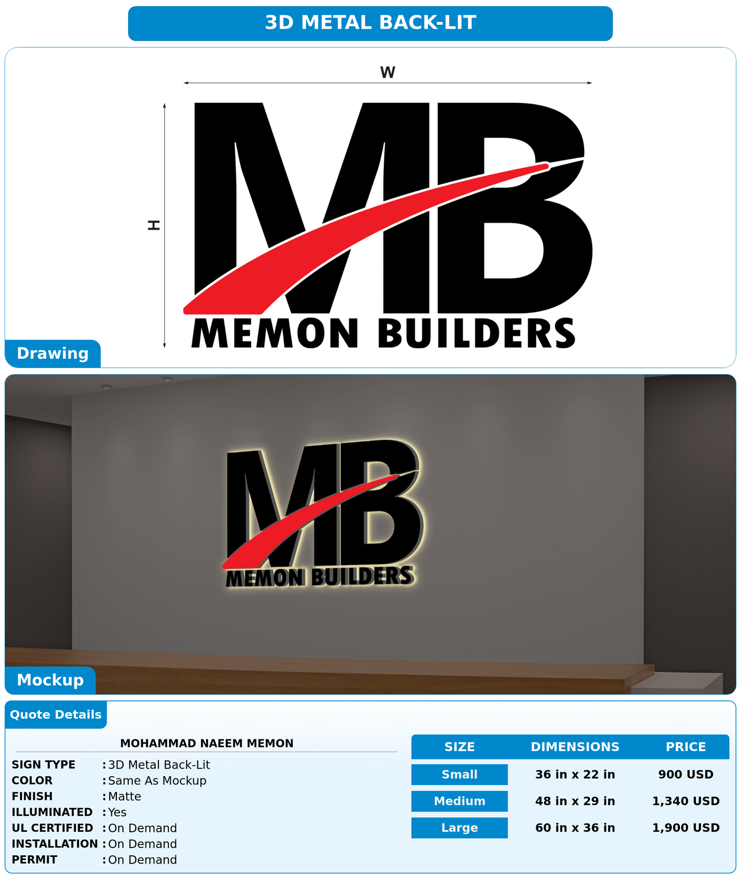 CUSTOM MOCKUP SIGN FOR Mohammad Naeem Memon