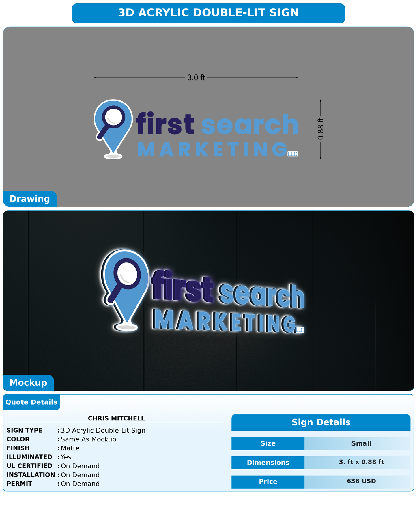 CUSTOM MOCKUP SIGN FOR Chris Mitchell
