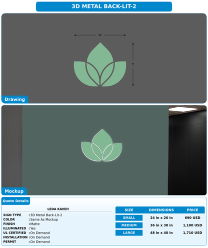 CUSTOM MOCKUP SIGN FOR Leda Kaveh