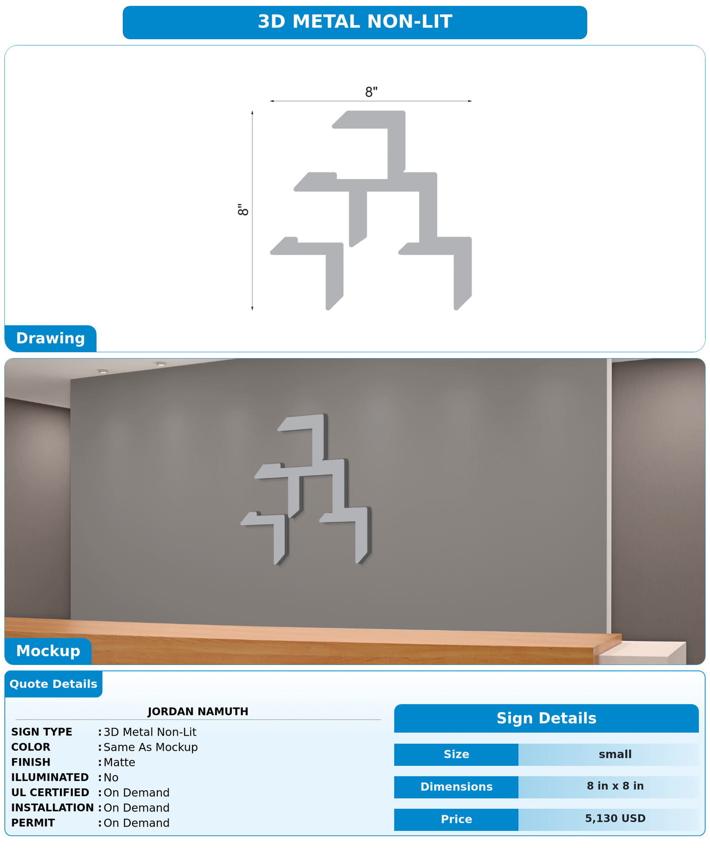 CUSTOM MOCKUP SIGN FOR Jordan Namuth