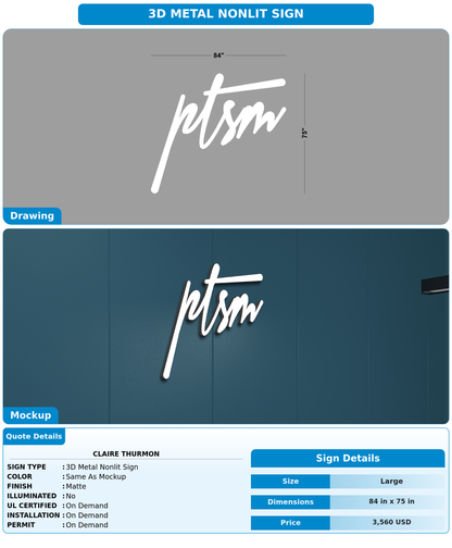 CUSTOM MOCKUP SIGN FOR Claire Thurmon