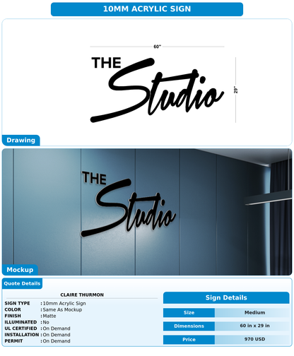 CUSTOM MOCKUP SIGN FOR Claire Thurmon