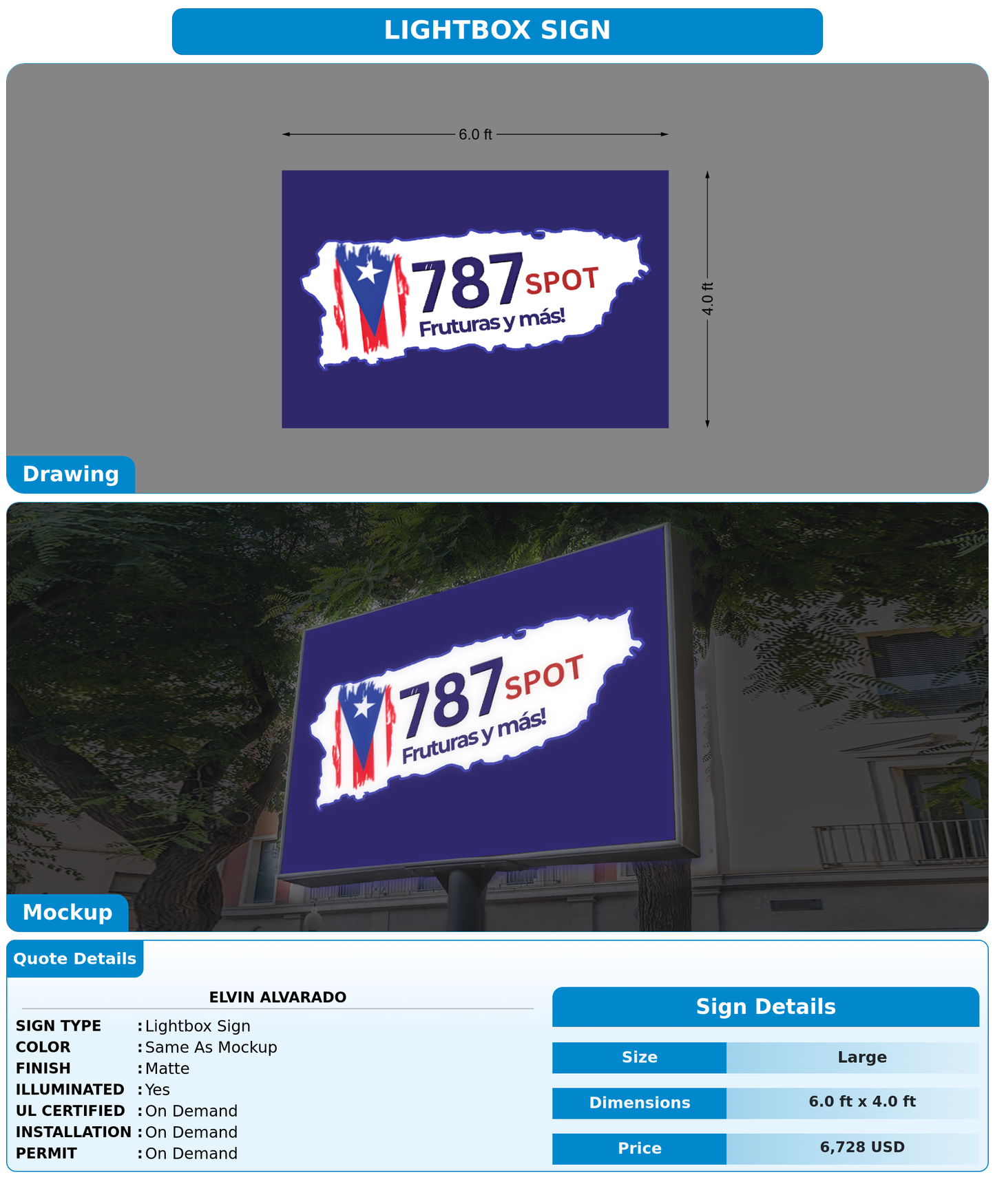 CUSTOM MOCKUP SIGN FOR Elvin Alvarado