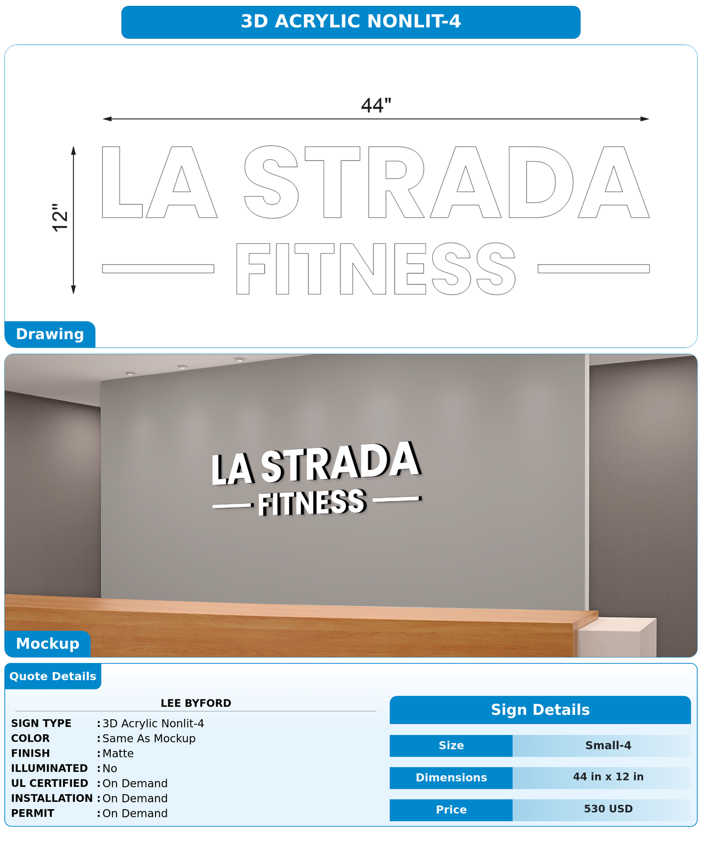 CUSTOM MOCKUP SIGN FOR Lee Byford