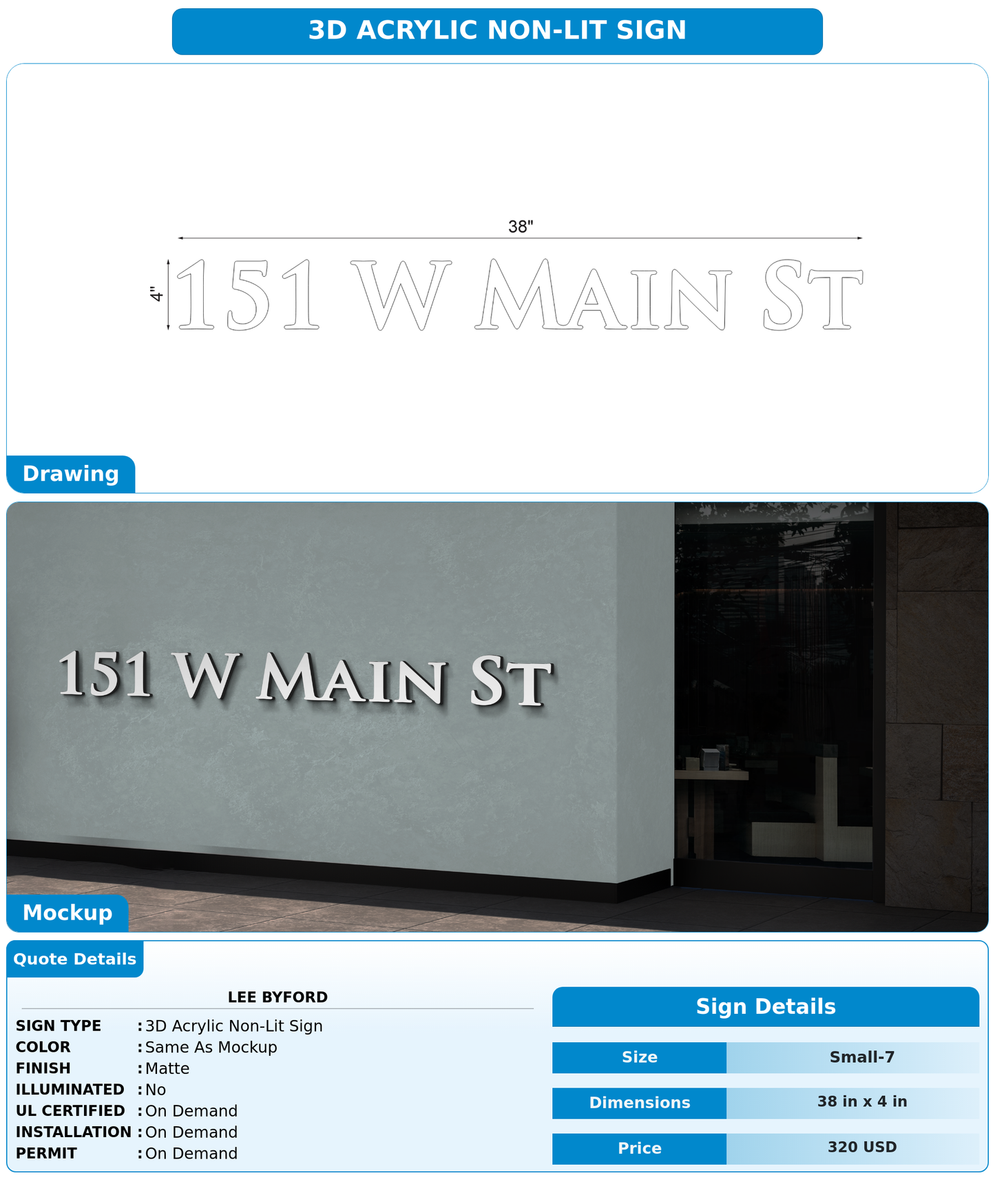 CUSTOM MOCKUP SIGN FOR Lee Byford