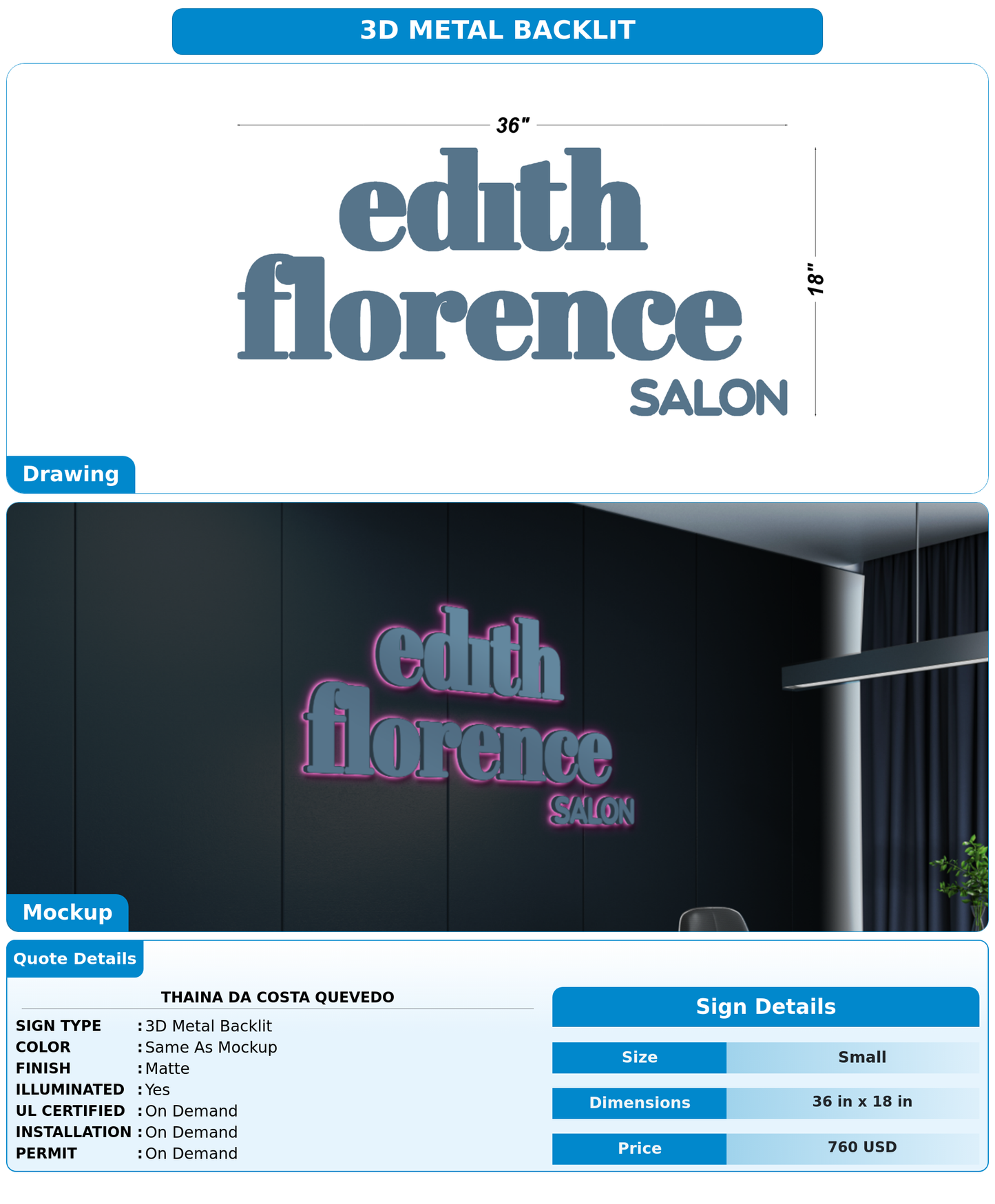 CUSTOM MOCKUP SIGN FOR Thaina da Costa Quevedo