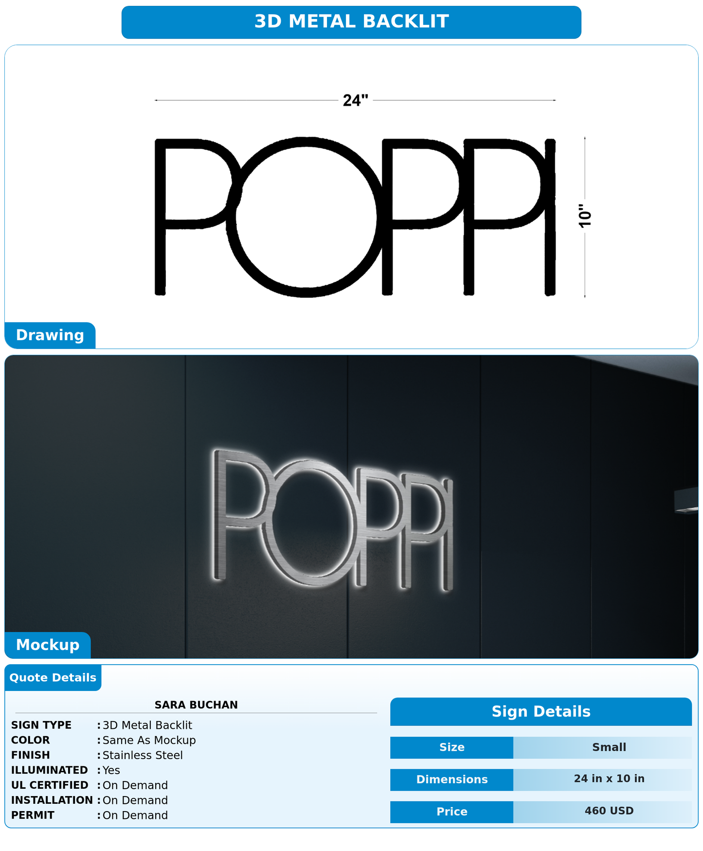 CUSTOM MOCKUP SIGN FOR Sara Buchan