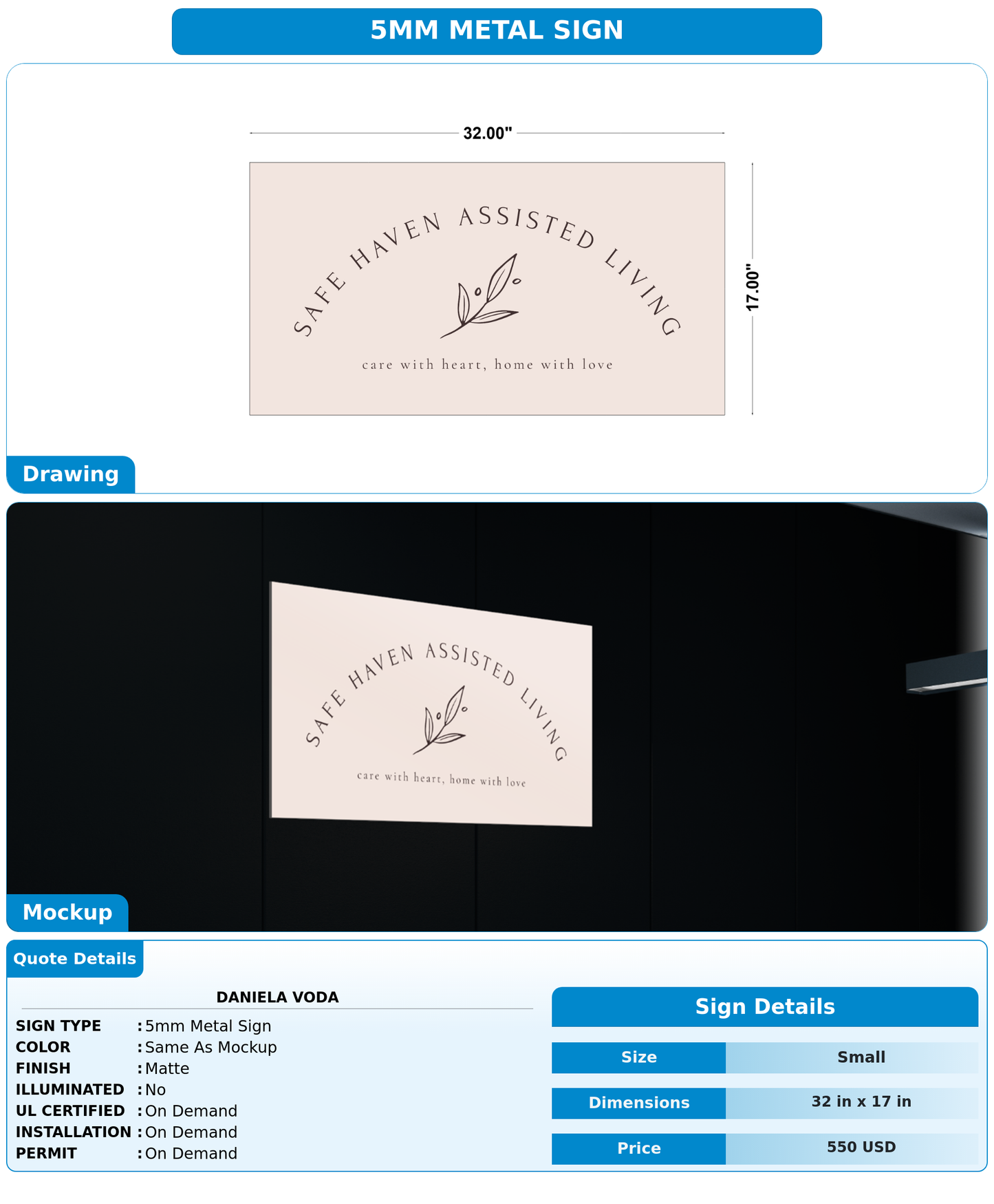 CUSTOM MOCKUP SIGN FOR Daniela Voda