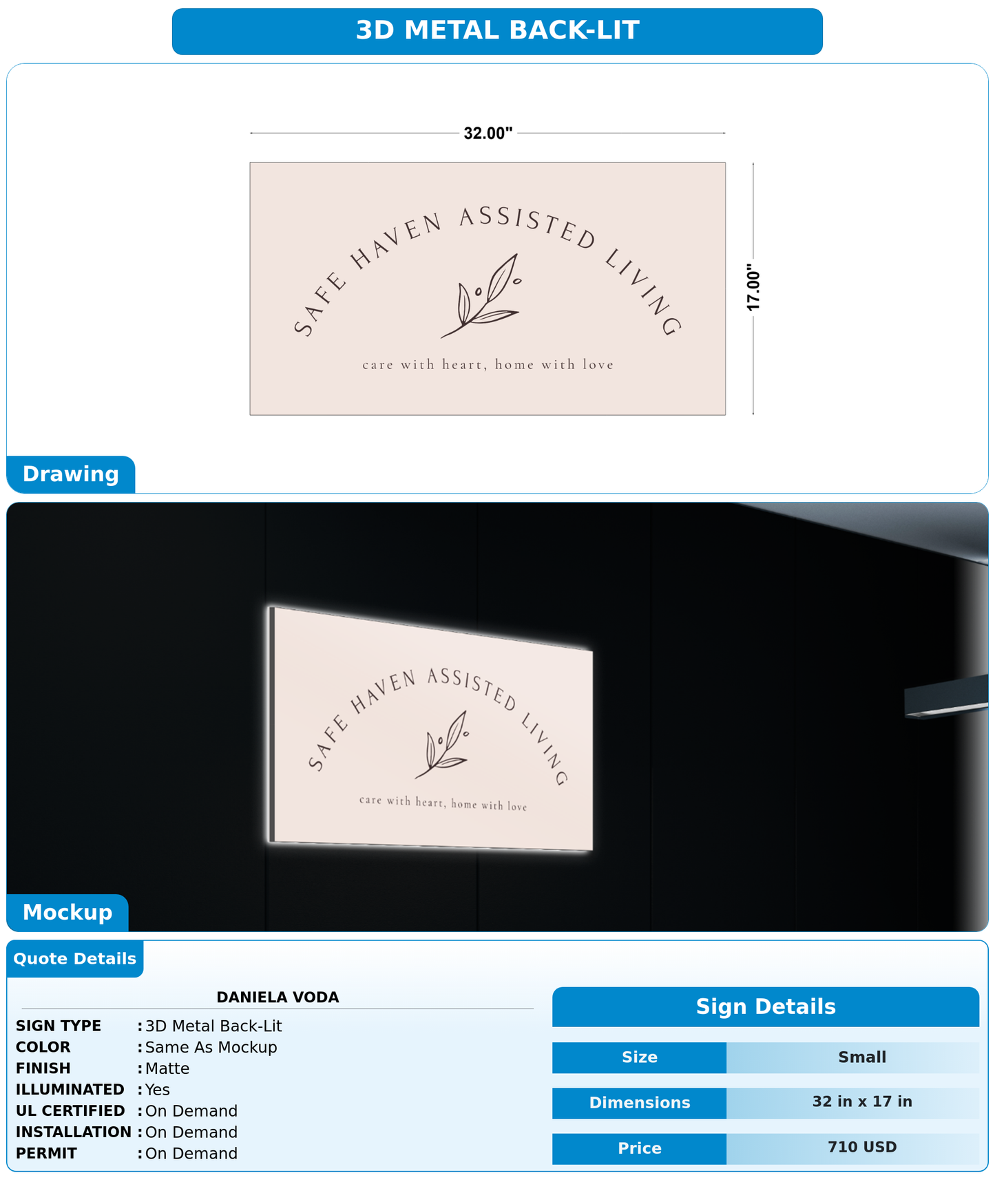 CUSTOM MOCKUP SIGN FOR Daniela Voda