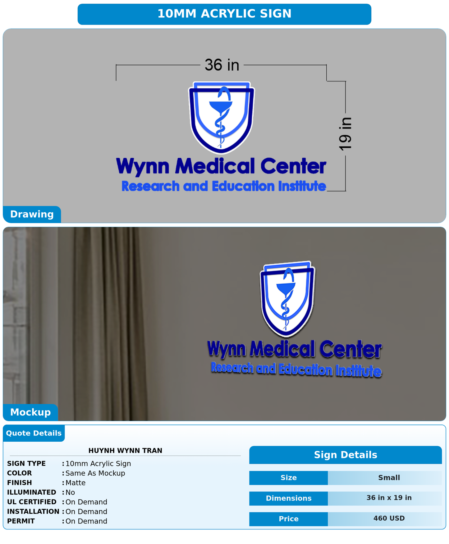 CUSTOM MOCKUP SIGN FOR Huynh Wynn Tran
