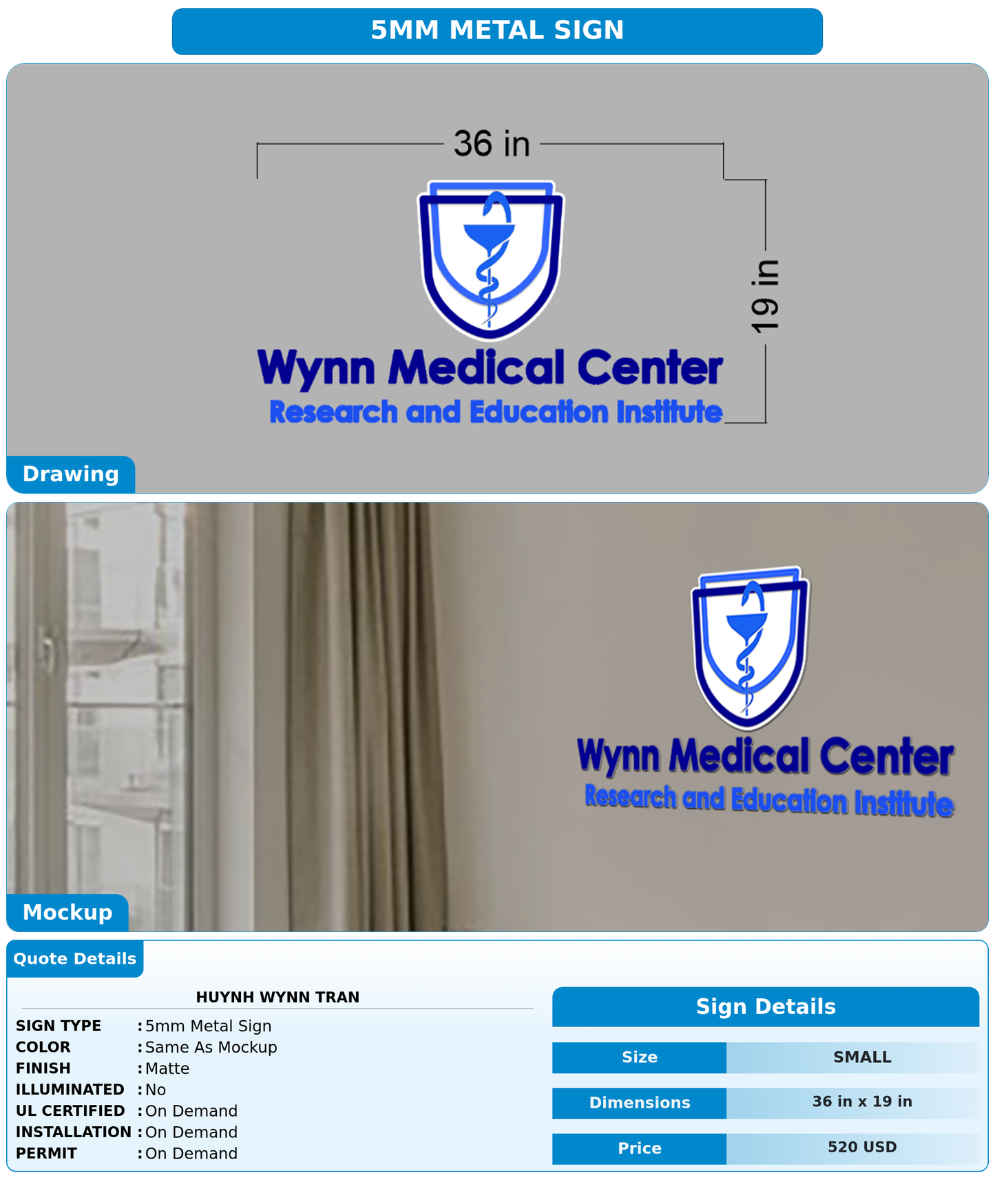 CUSTOM MOCKUP SIGN FOR Huynh Wynn Tran