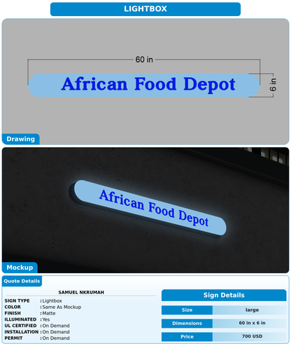 CUSTOM MOCKUP SIGN FOR Samuel Nkrumah