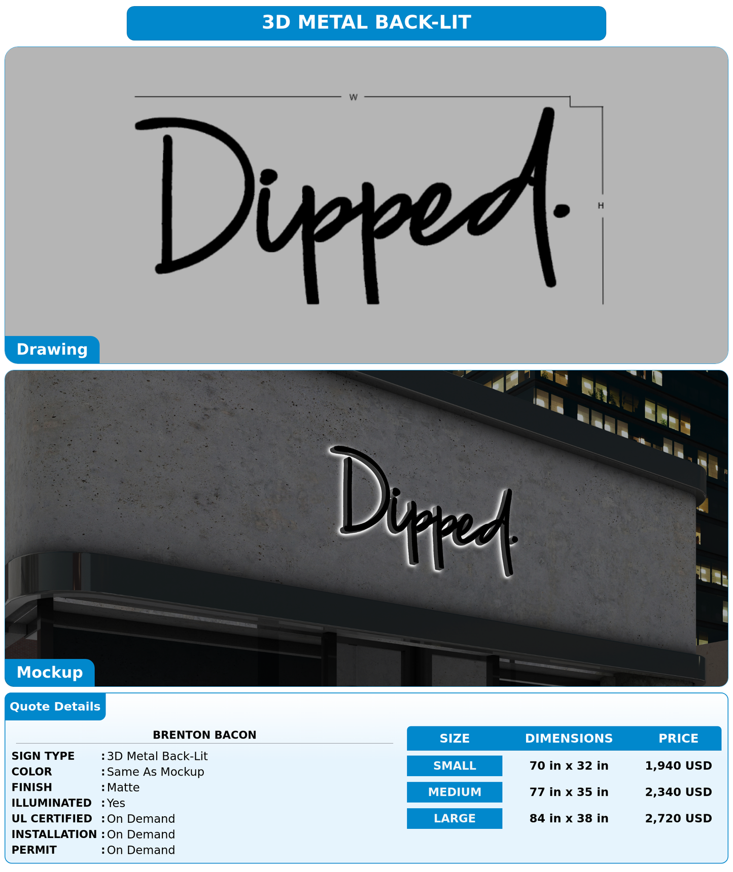 CUSTOM MOCKUP SIGN FOR Brenton Bacon