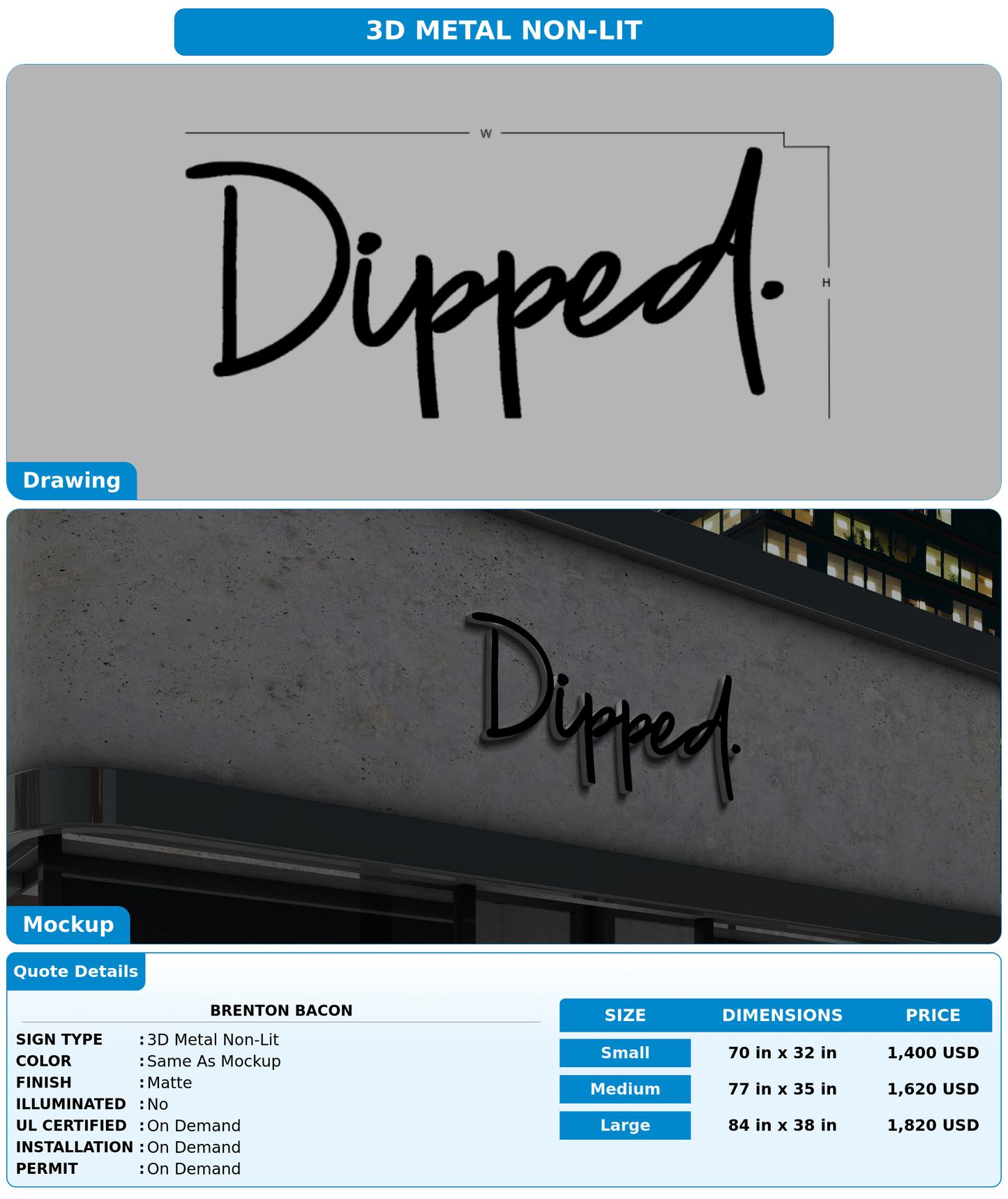 CUSTOM MOCKUP SIGN FOR Brenton Bacon