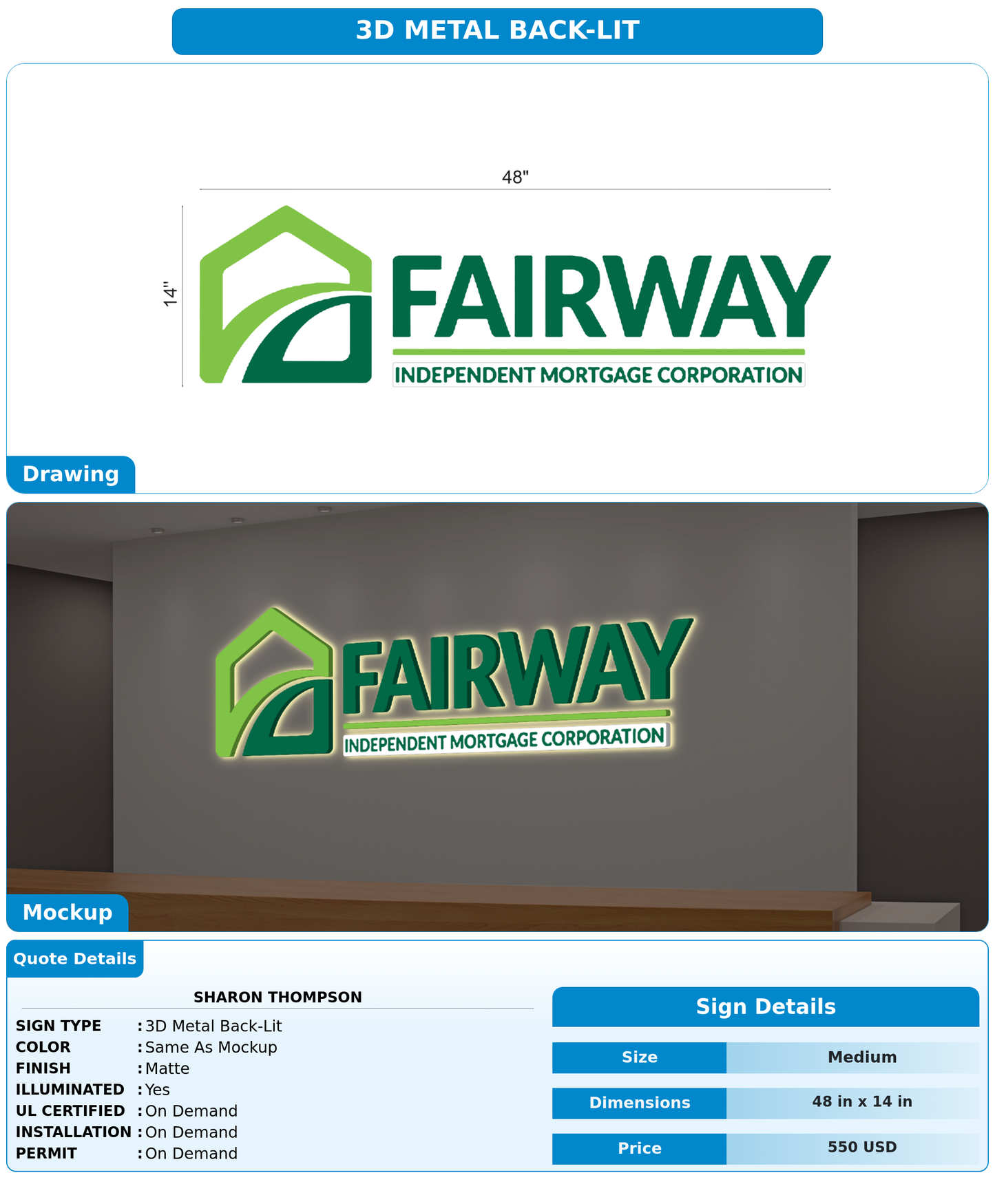 CUSTOM MOCKUP SIGN FOR Sharon Thompson