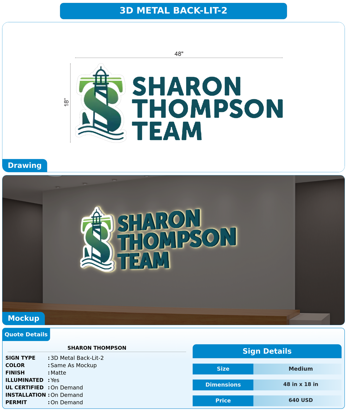 CUSTOM MOCKUP SIGN FOR Sharon Thompson
