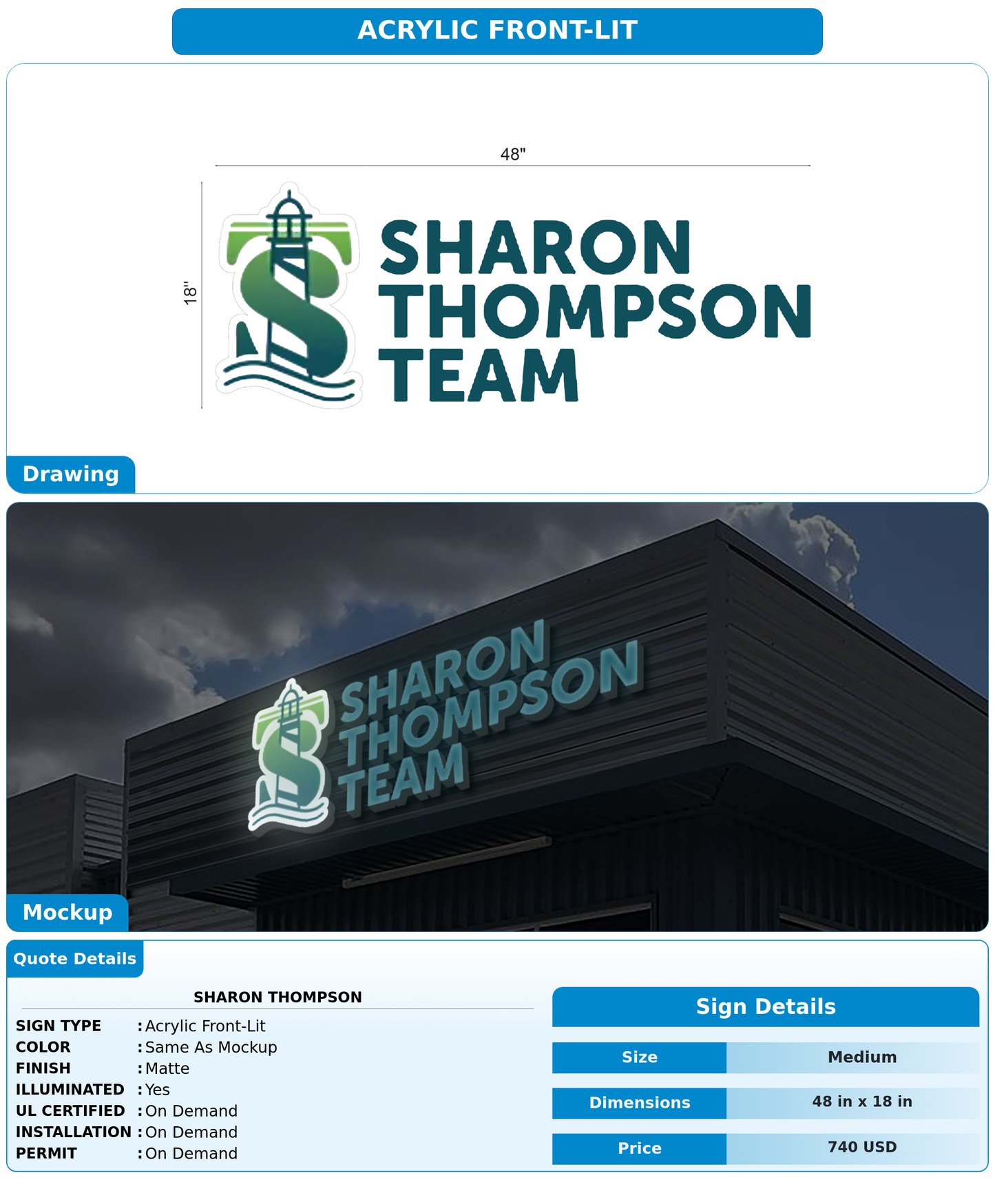 CUSTOM MOCKUP SIGN FOR Sharon Thompson