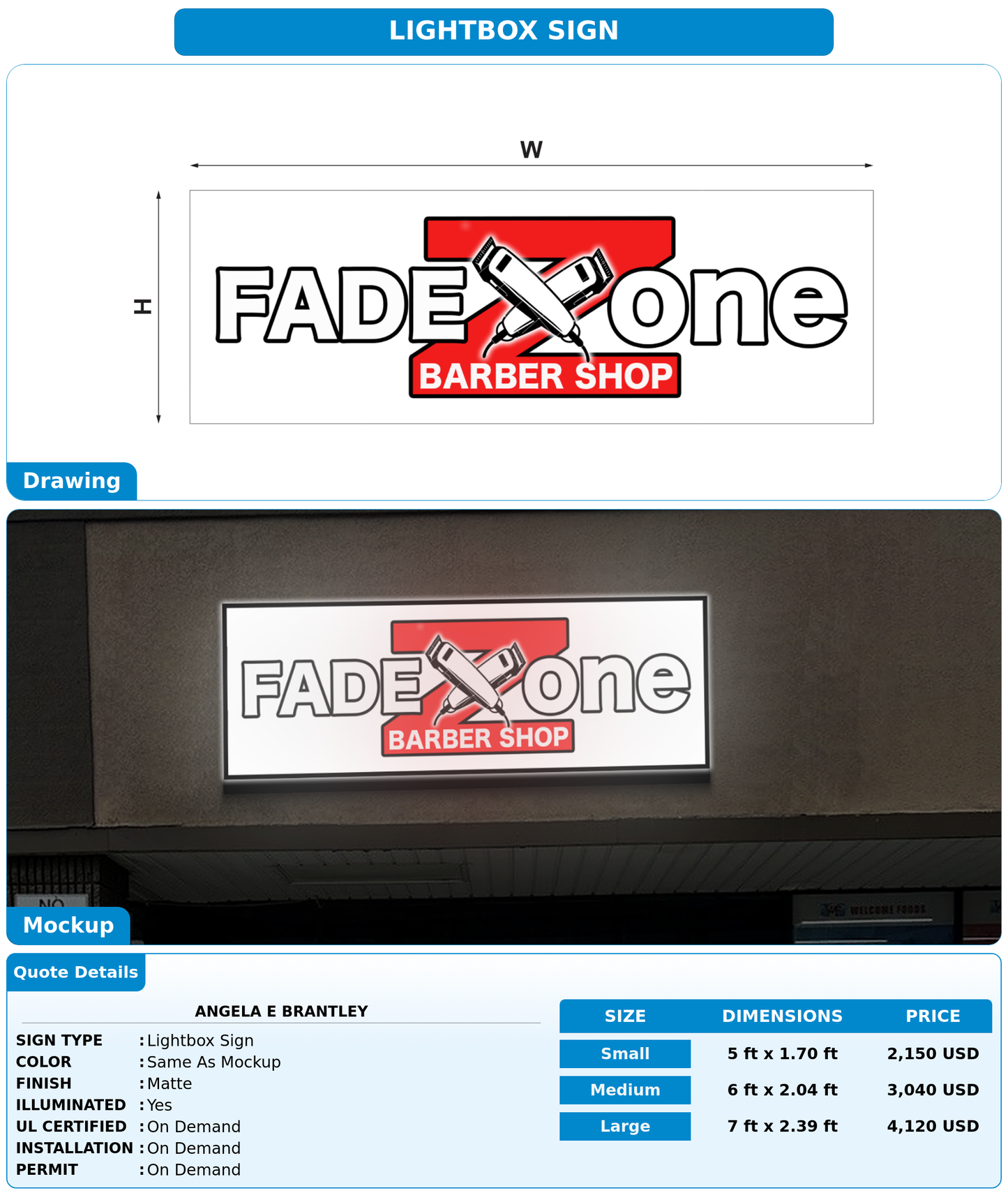 CUSTOM MOCKUP SIGN FOR Angela E brantley
