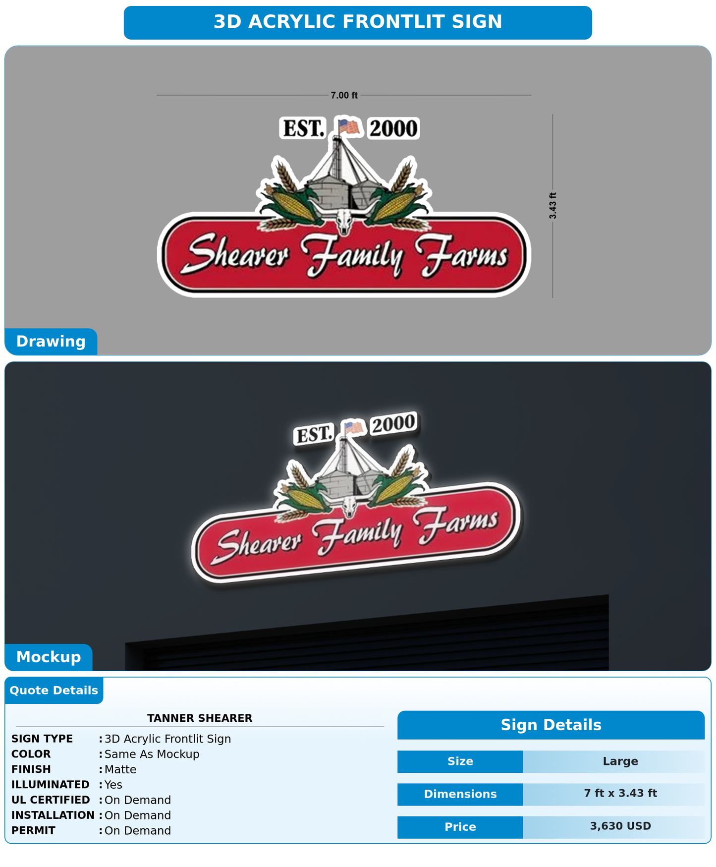 CUSTOM MOCKUP SIGN FOR Tanner Shearer