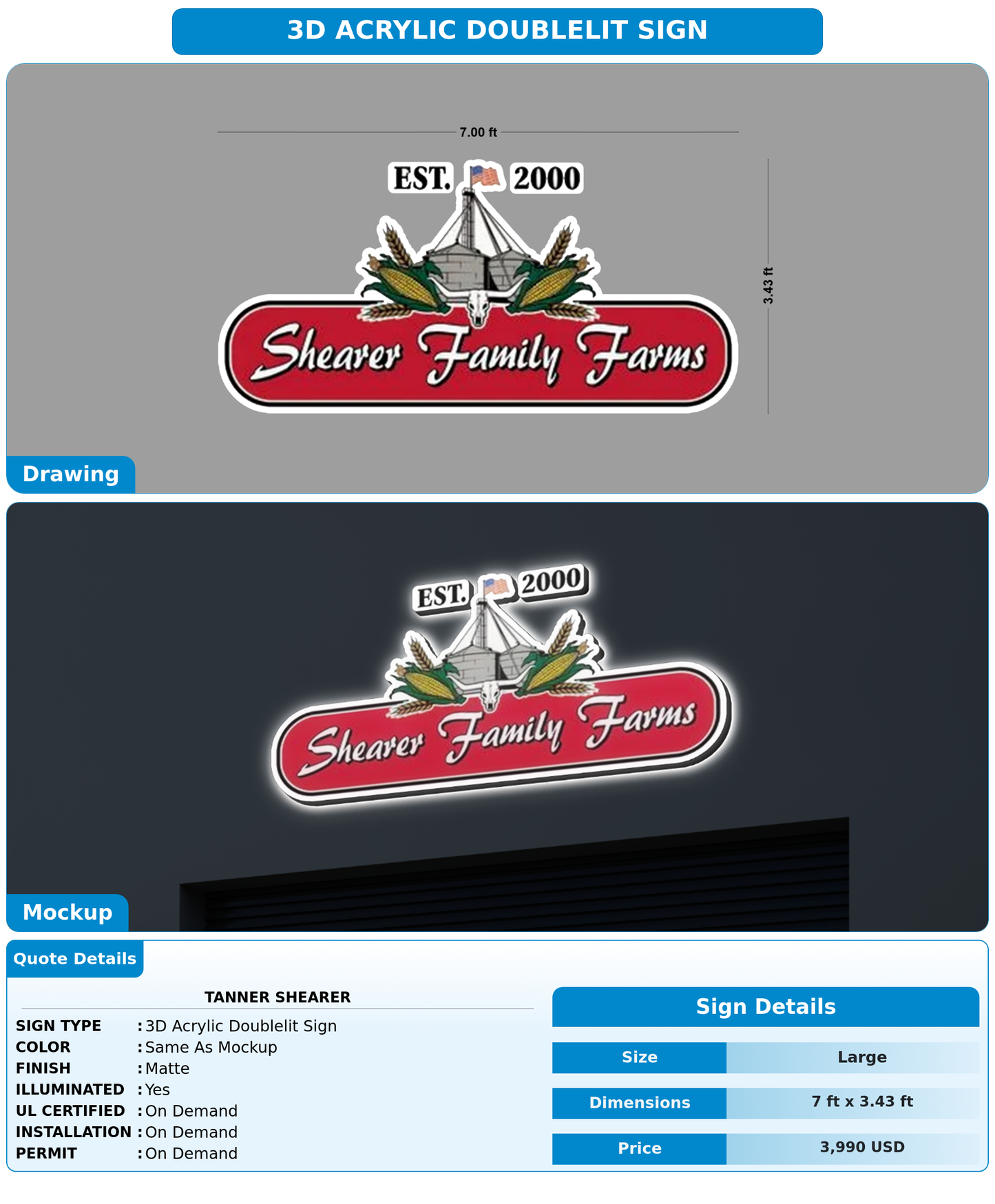 CUSTOM MOCKUP SIGN FOR Tanner Shearer