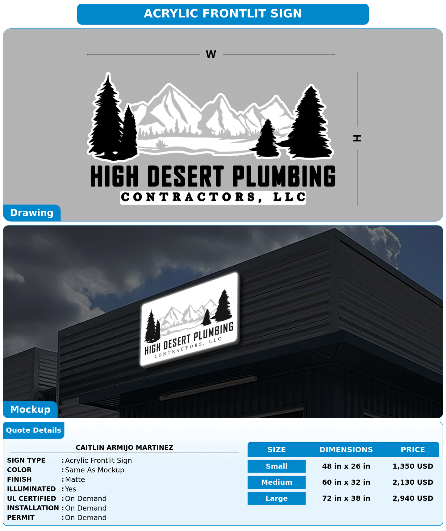 CUSTOM MOCKUP SIGN FOR Caitlin Armijo Martinez