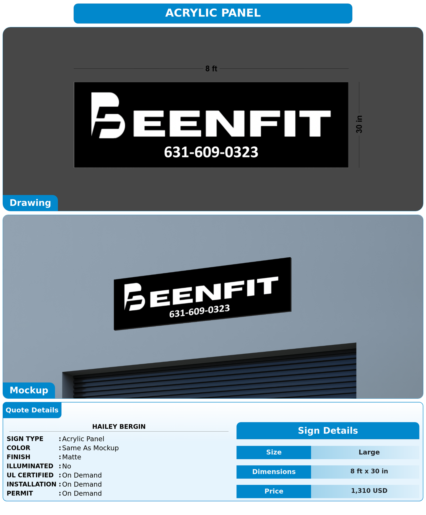 Payment link for 2 signs FOR Hailey Bergin