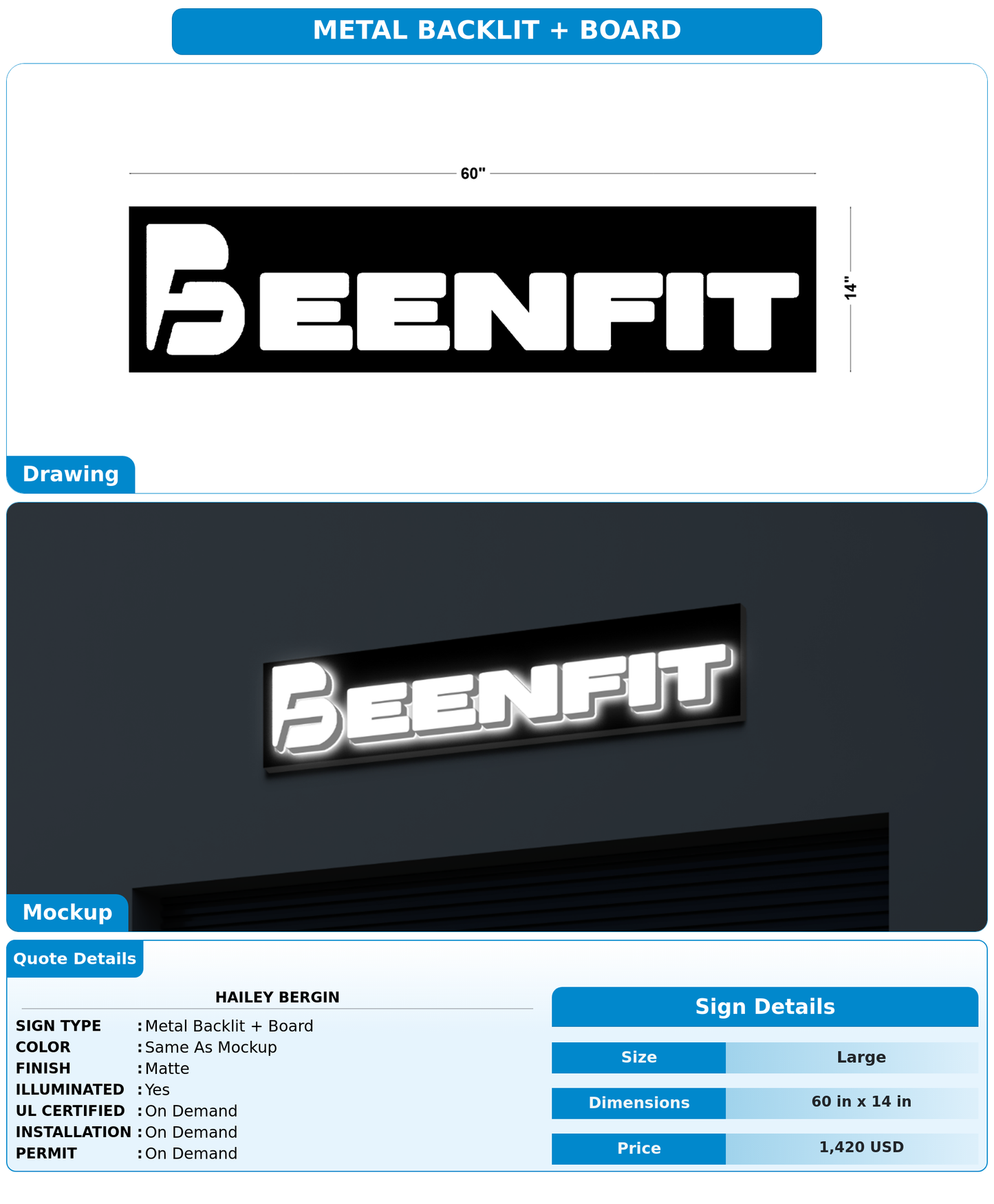 Payment link for 2 signs FOR Hailey Bergin