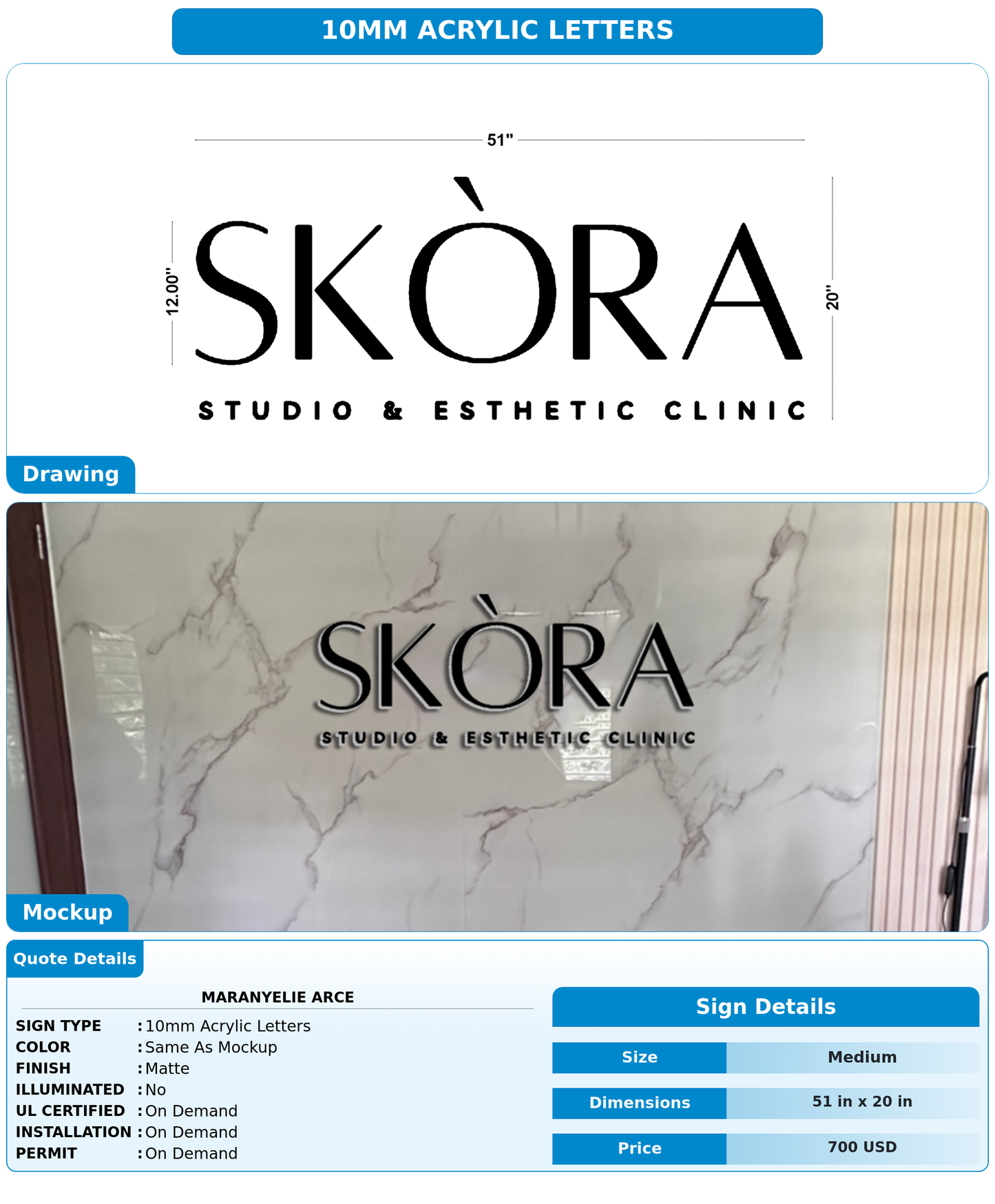 CUSTOM MOCKUP SIGN FOR Maranyelie Arce