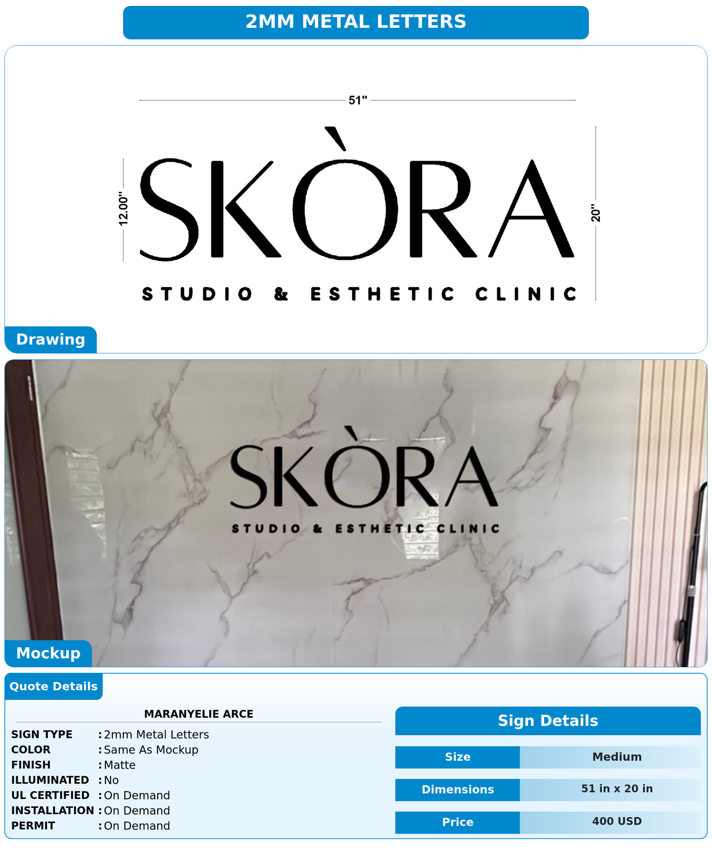 CUSTOM MOCKUP SIGN FOR Maranyelie Arce
