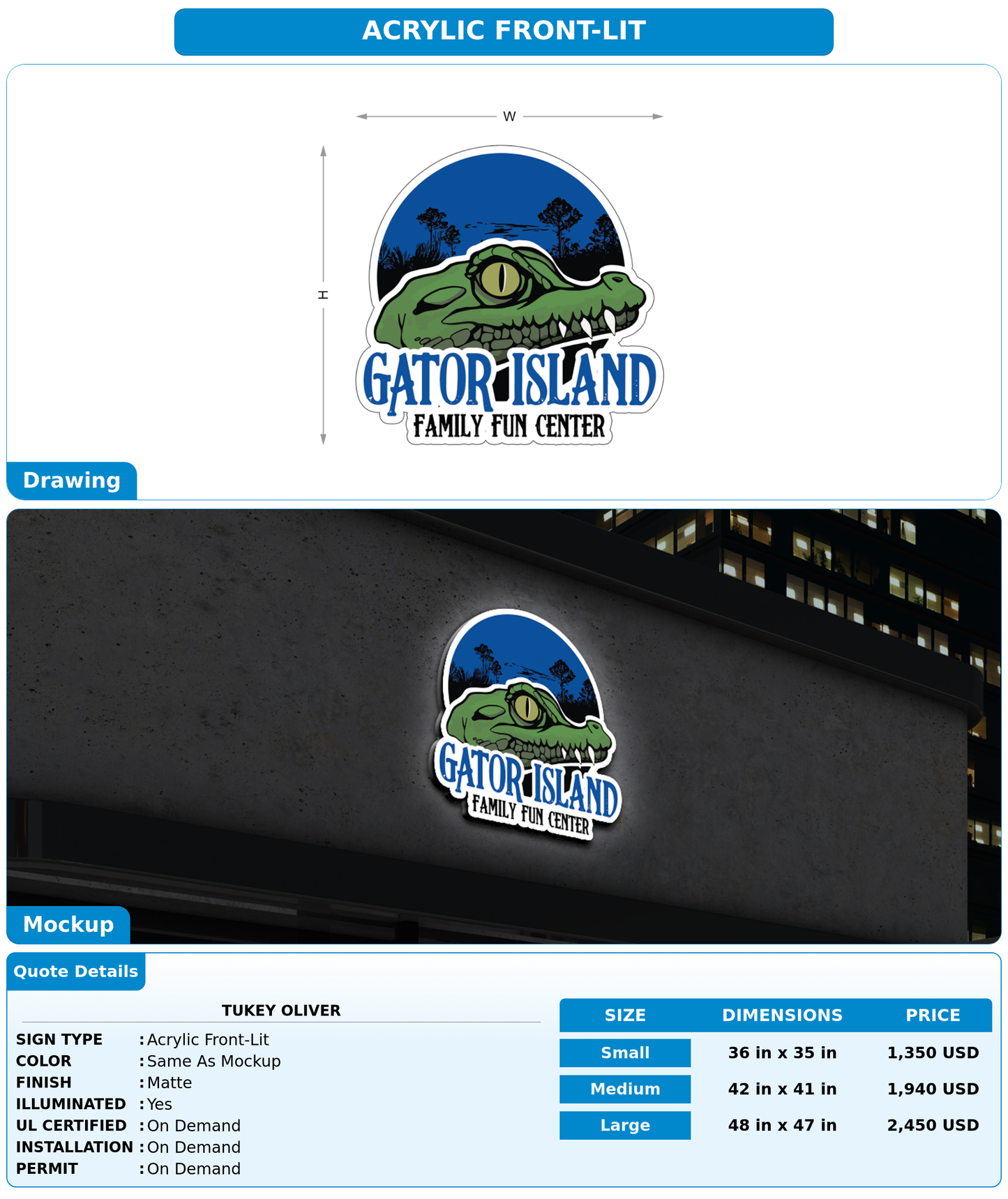 CUSTOM MOCKUP SIGN FOR Tukey oliver