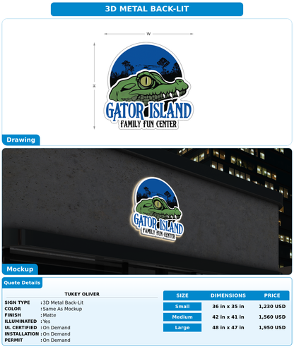 CUSTOM MOCKUP SIGN FOR Tukey oliver