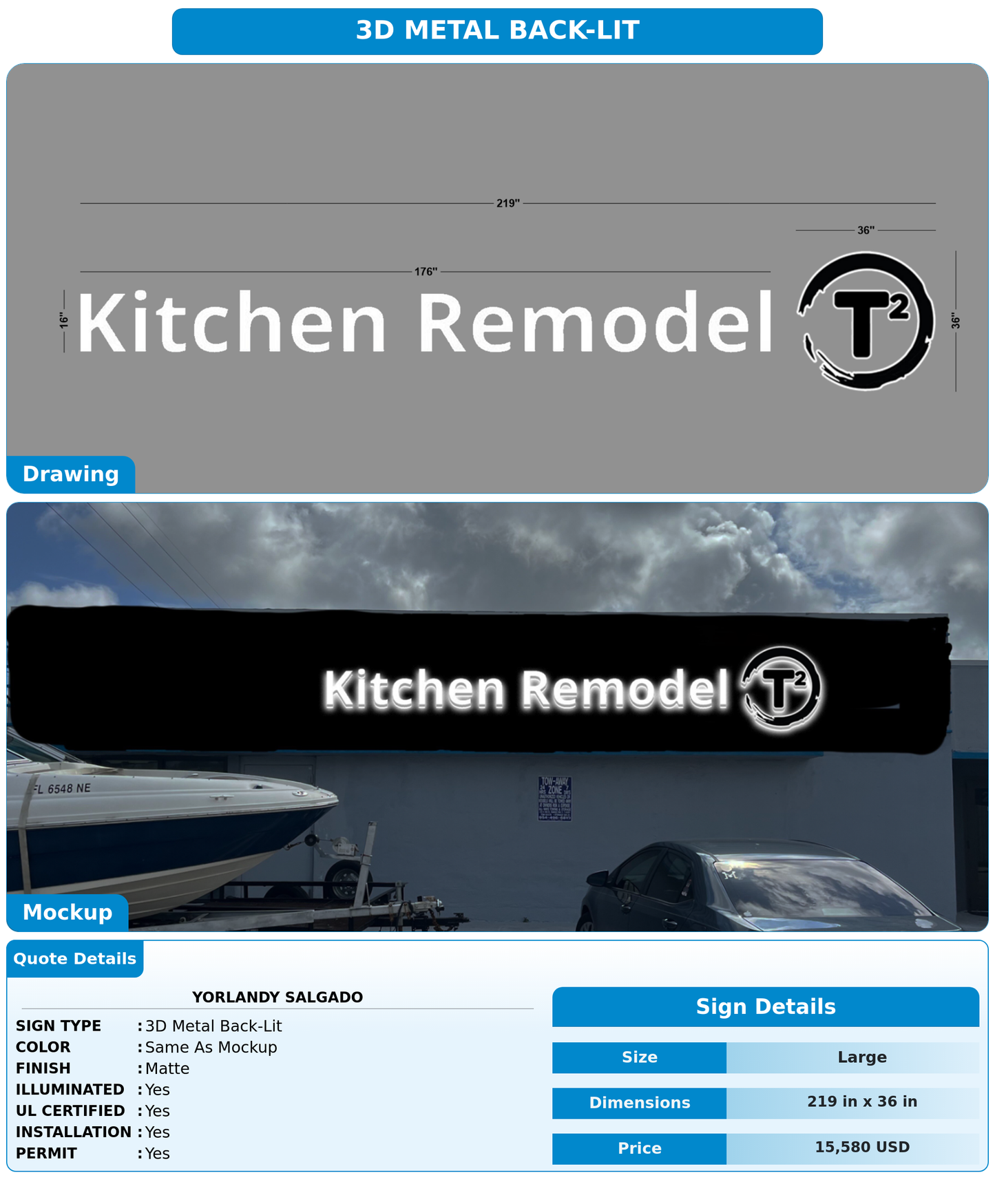 CUSTOM MOCKUP SIGN FOR Yorlandy Salgado