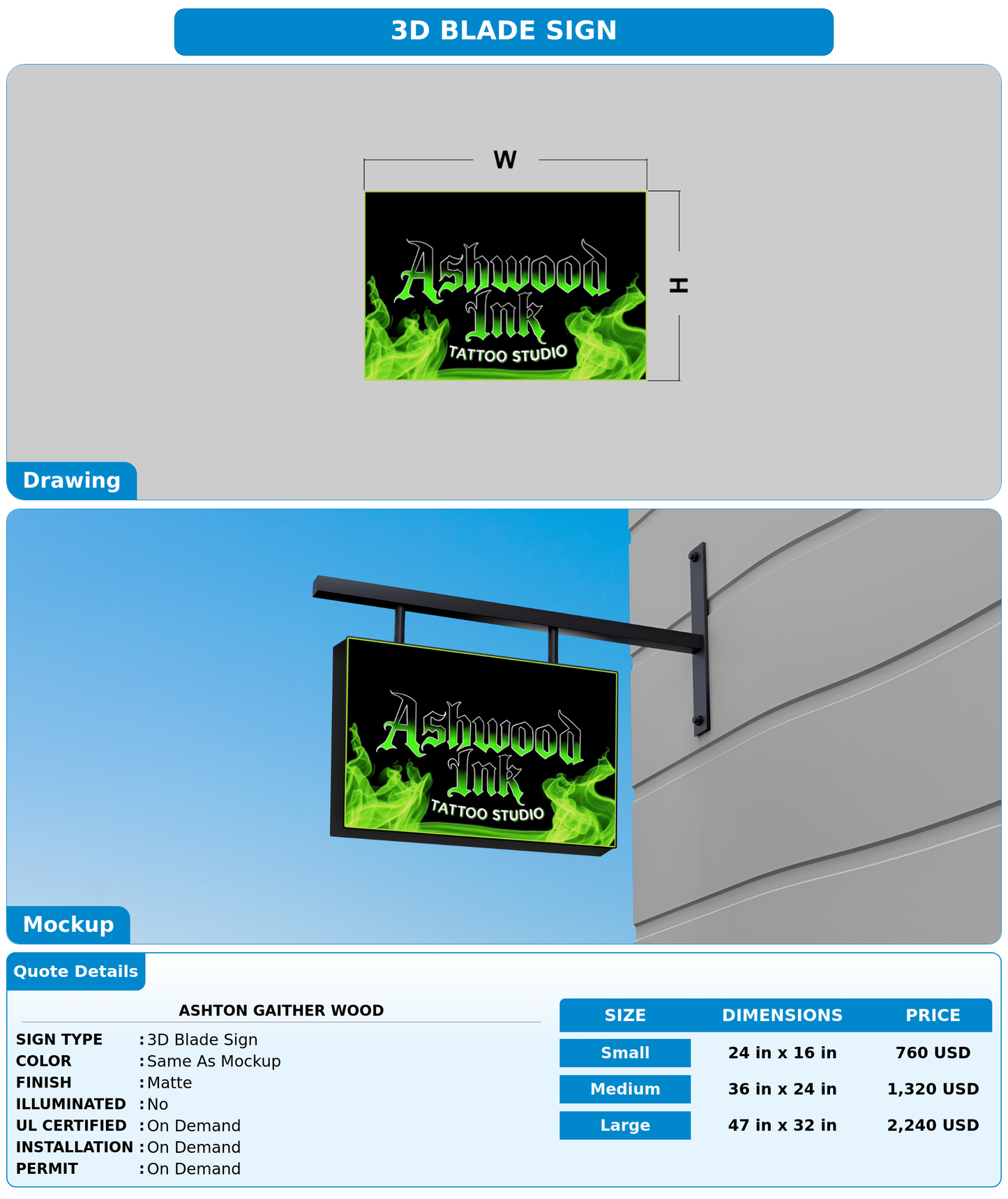 CUSTOM MOCKUP SIGN FOR Ashton Gaither Wood