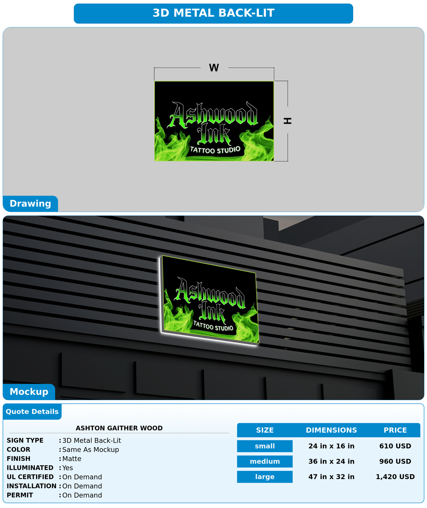 CUSTOM MOCKUP SIGN FOR Ashton Gaither Wood